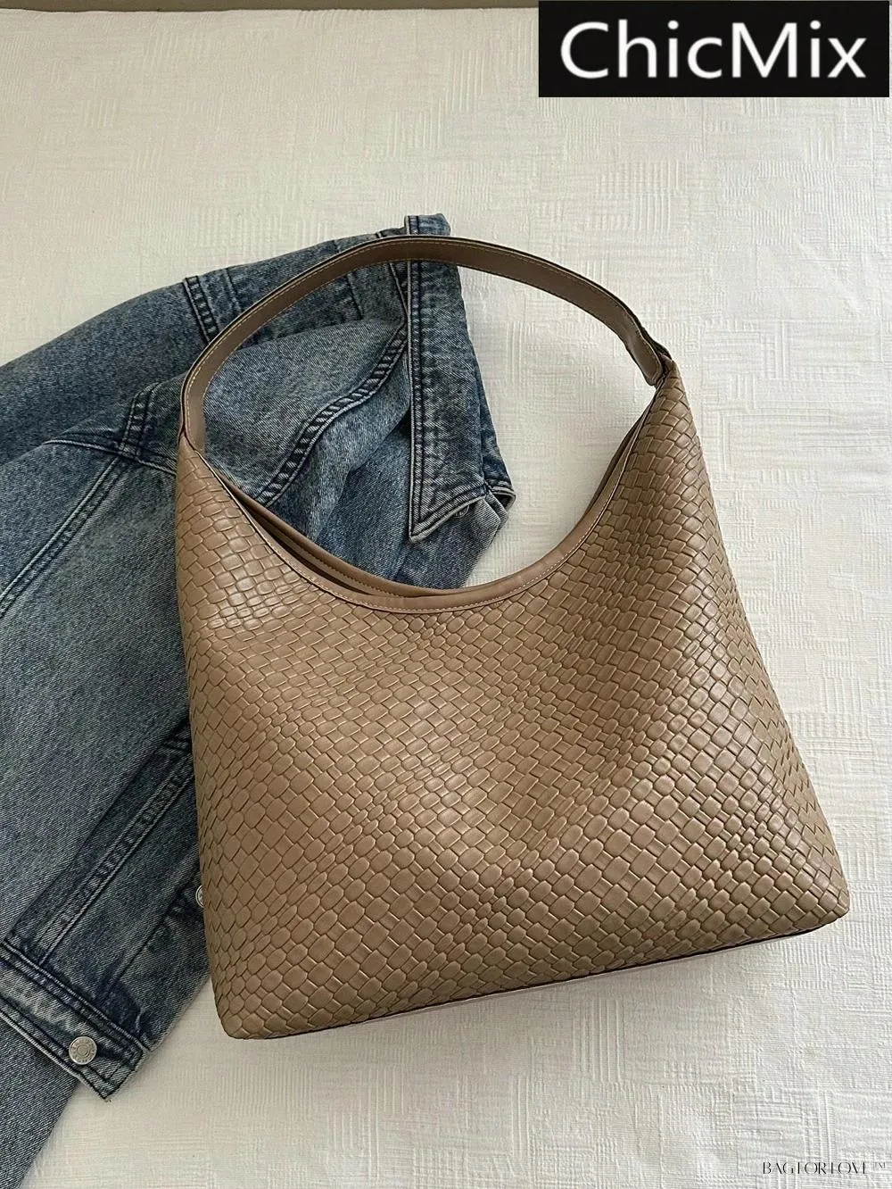 BagForLove - Modern Minimalist Woven Embossed Handbag for Young Professionals