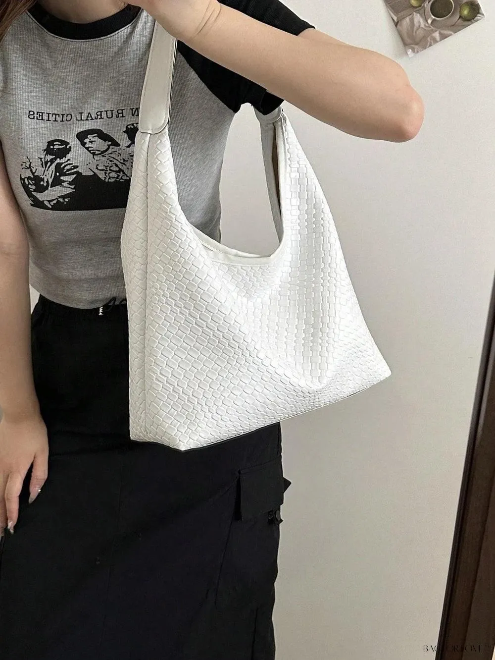 BagForLove - Modern Minimalist Woven Embossed Handbag for Young Professionals