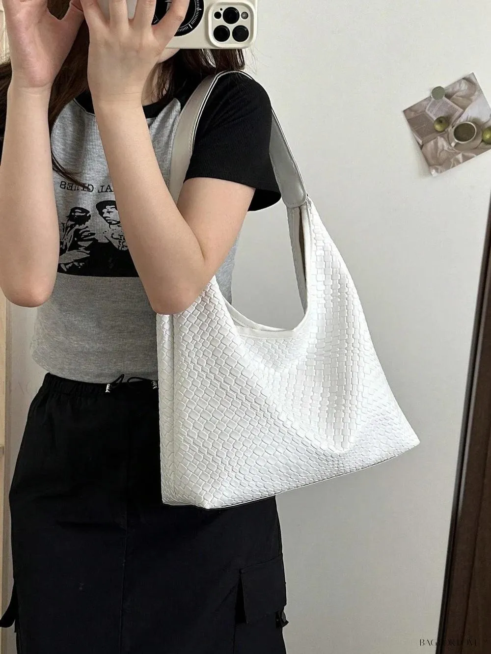 BagForLove - Modern Minimalist Woven Embossed Handbag for Young Professionals