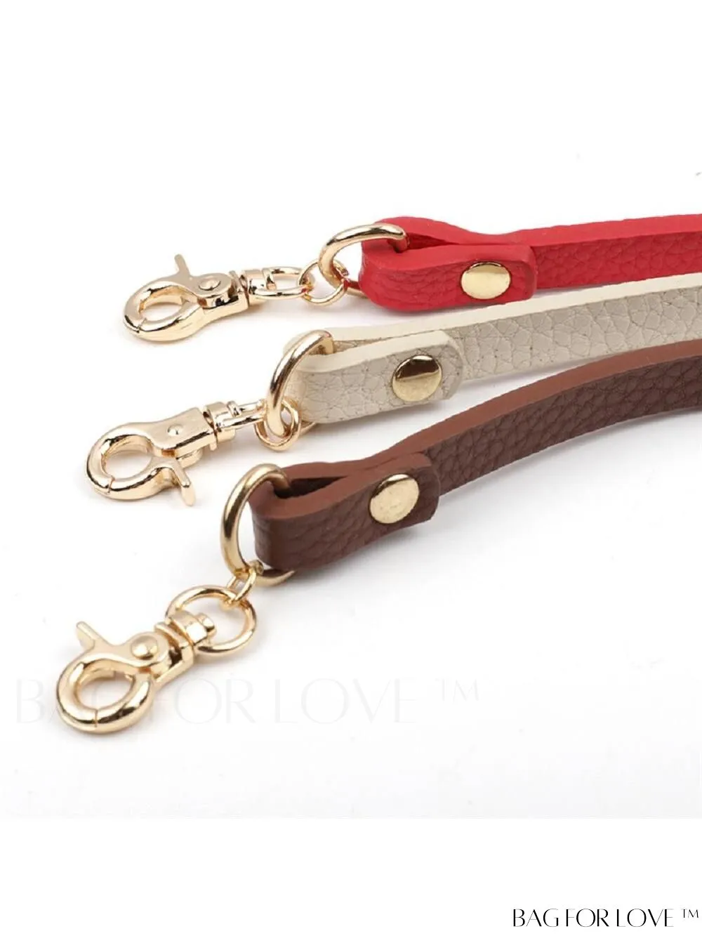 BagForLove - Premium PU Leather Red Litchi Embossed Minimalist Bag Strap