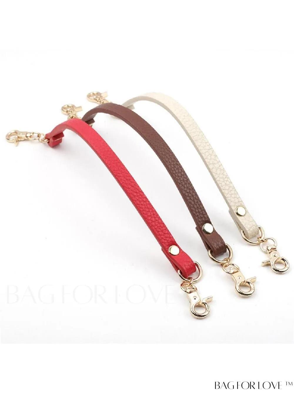 BagForLove - Premium PU Leather Red Litchi Embossed Minimalist Bag Strap