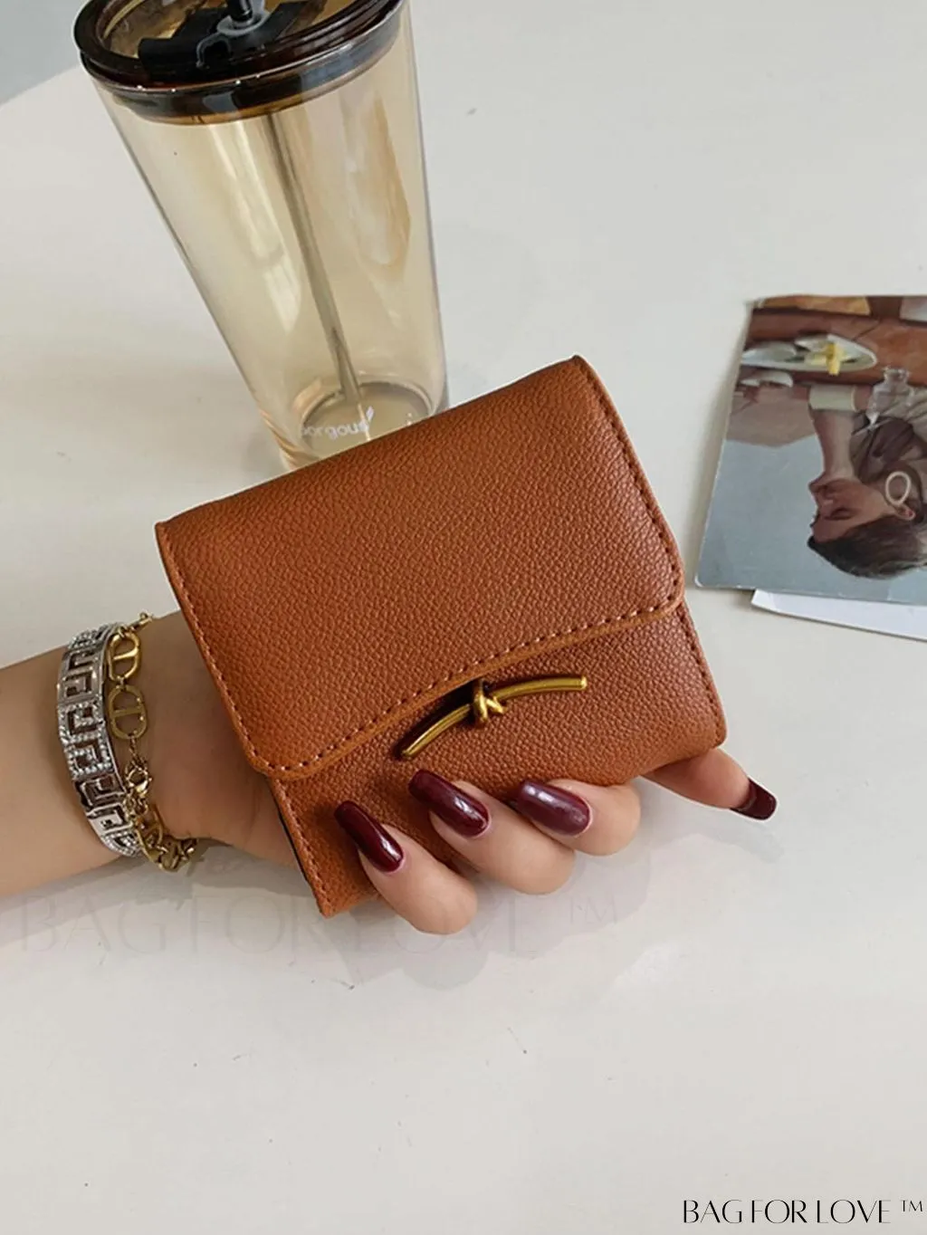 BagForLove - Stylish Metal Embossed Green Litchi PU Card Holder with Classic Design