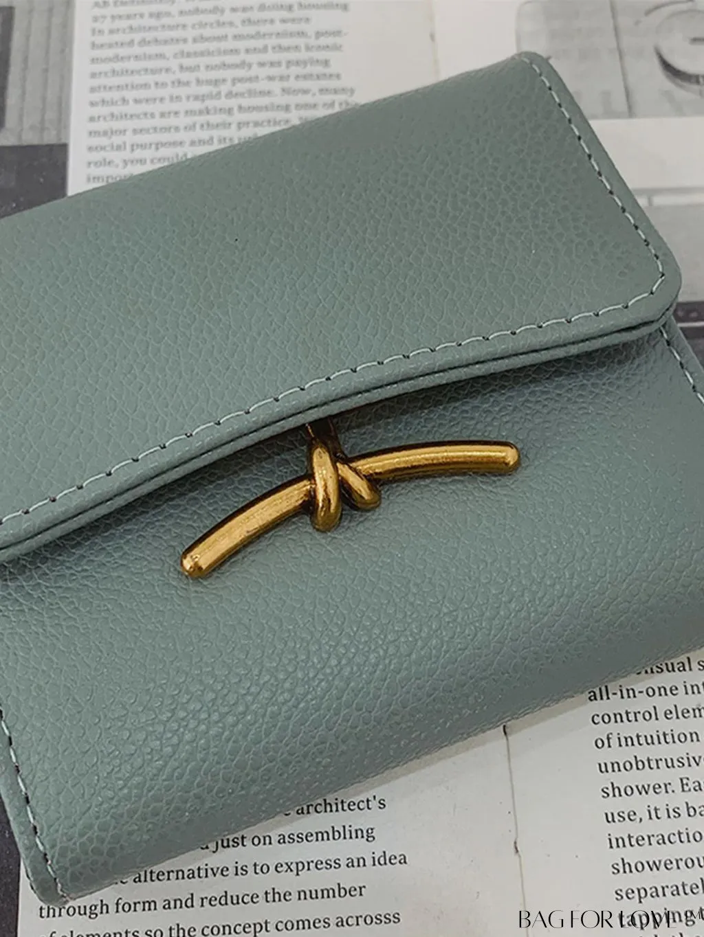 BagForLove - Stylish Metal Embossed Green Litchi PU Card Holder with Classic Design