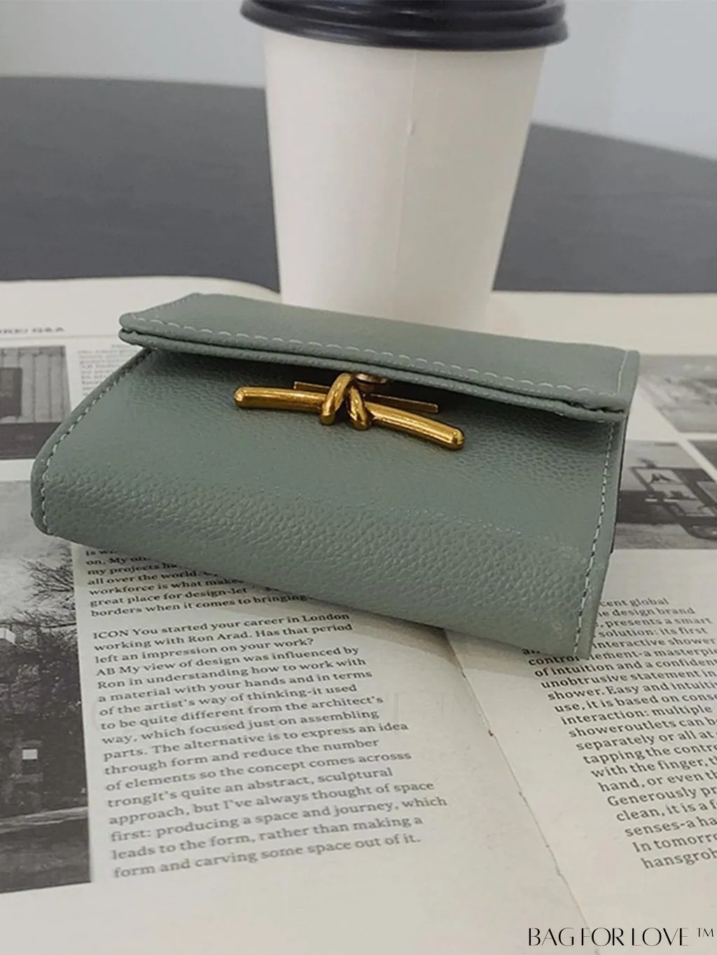 BagForLove - Stylish Metal Embossed Green Litchi PU Card Holder with Classic Design