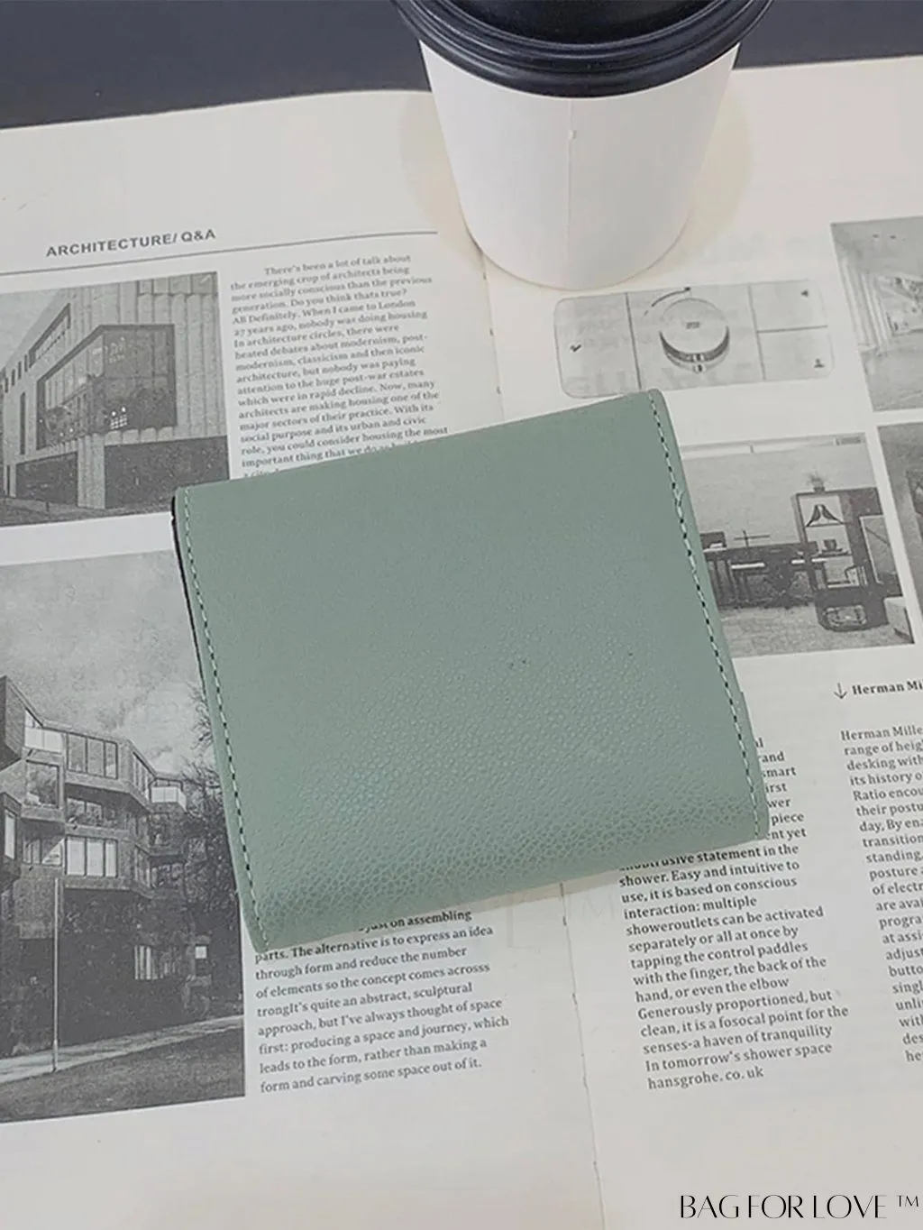 BagForLove - Stylish Metal Embossed Green Litchi PU Card Holder with Classic Design