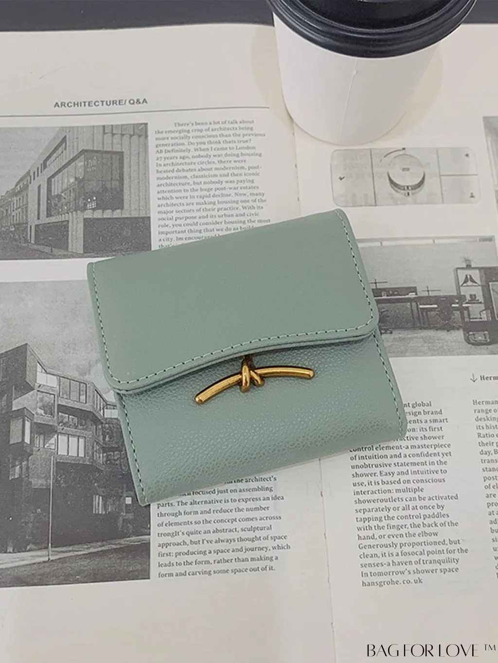 BagForLove - Stylish Metal Embossed Green Litchi PU Card Holder with Classic Design