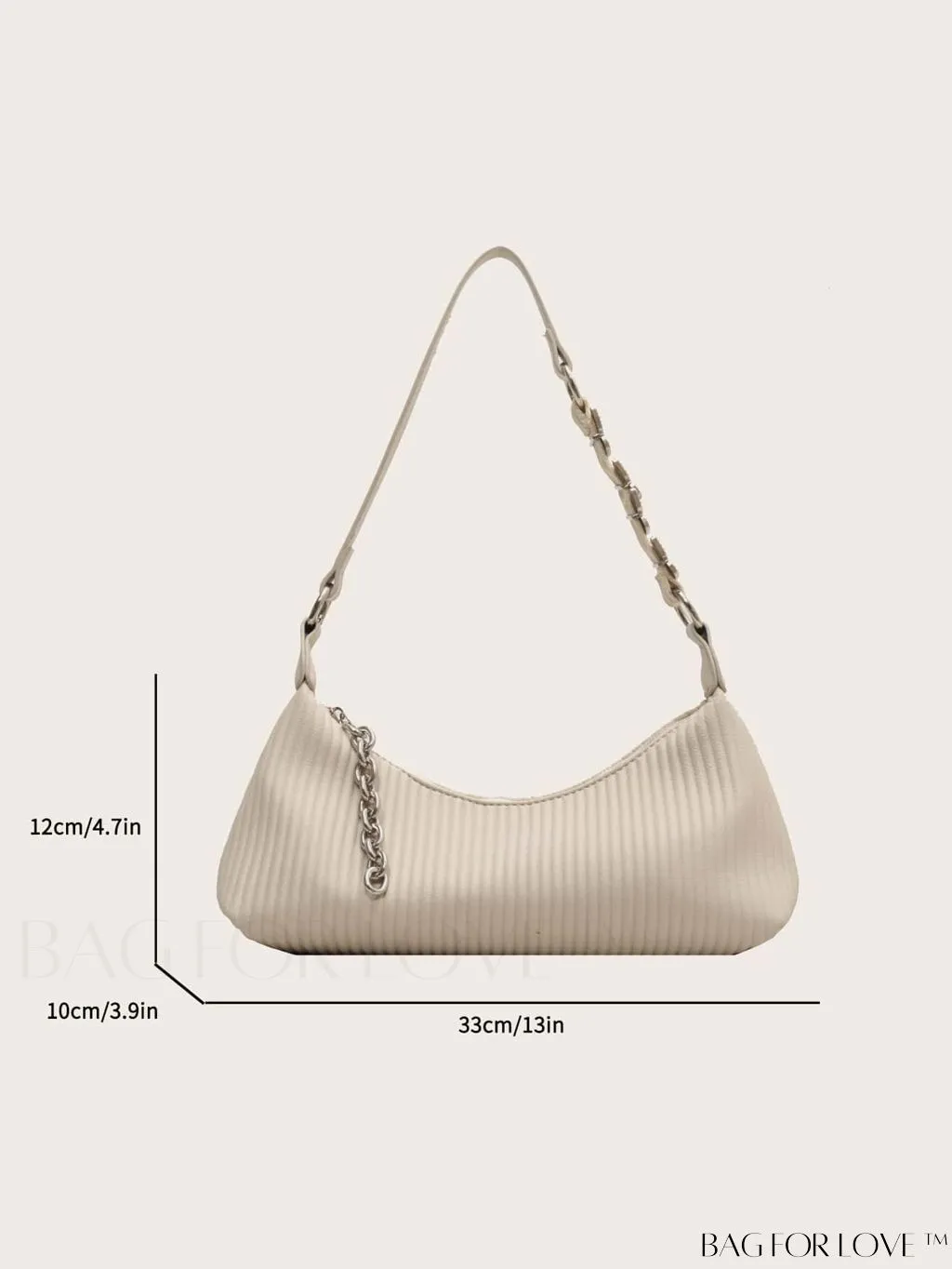 BagForLove - Stylish PU Shoulder Bag with Embossed Stripe Pattern