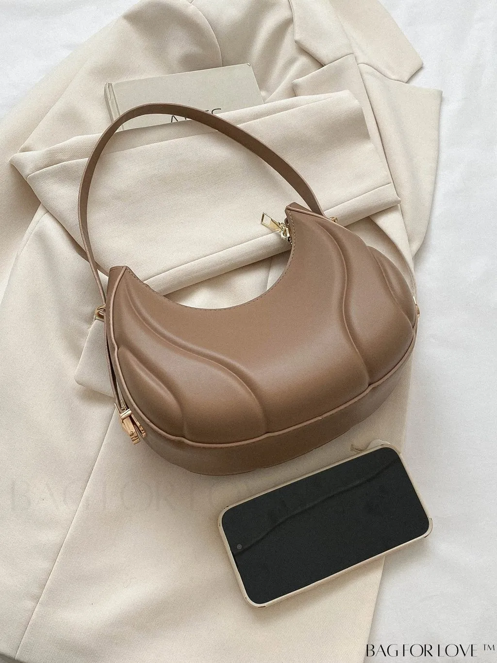 BagForLove - Trendy Small Size Shoulder Bag with Embossed Detailing and Zipper Closure