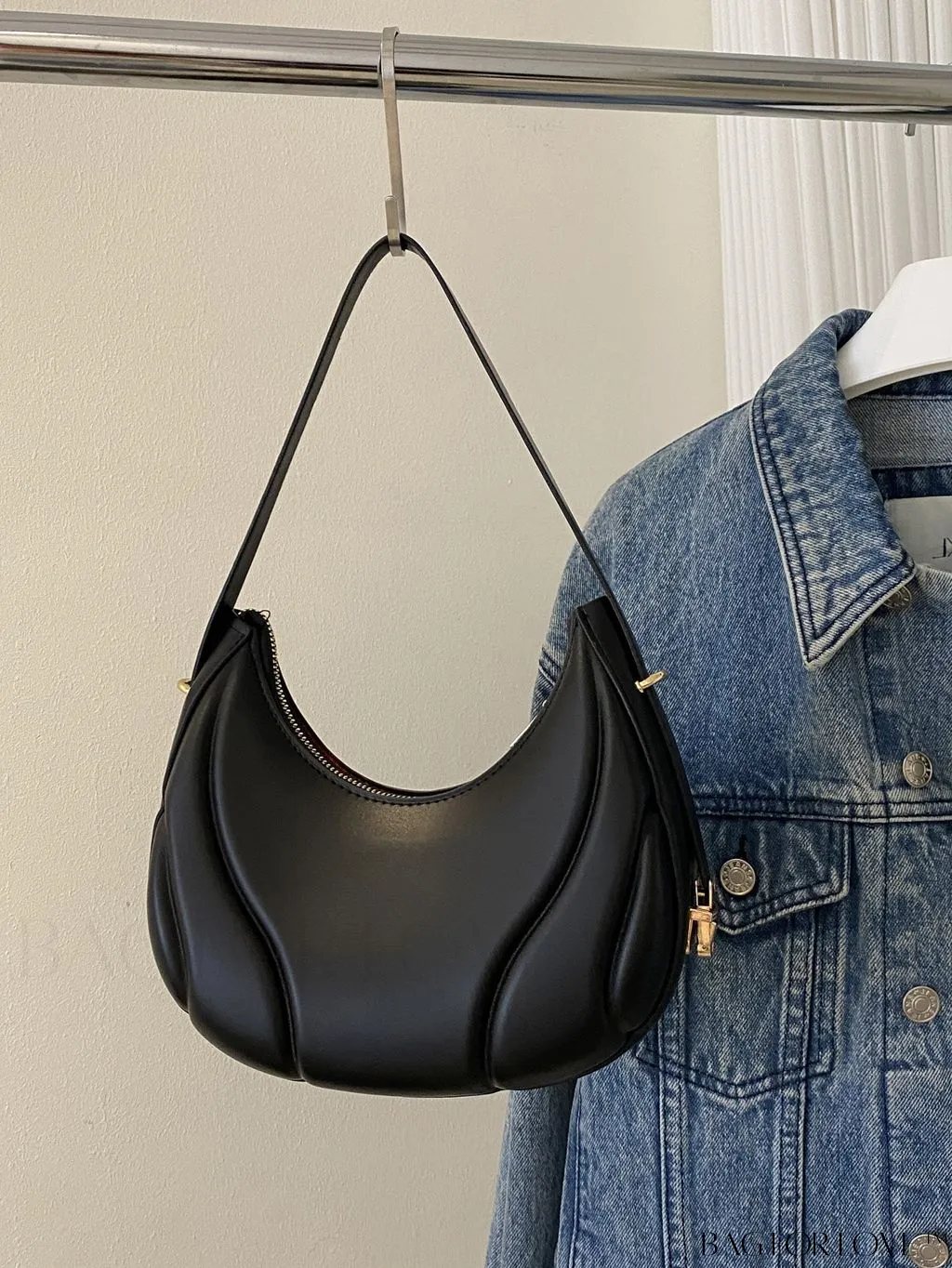BagForLove - Trendy Small Size Shoulder Bag with Embossed Detailing and Zipper Closure