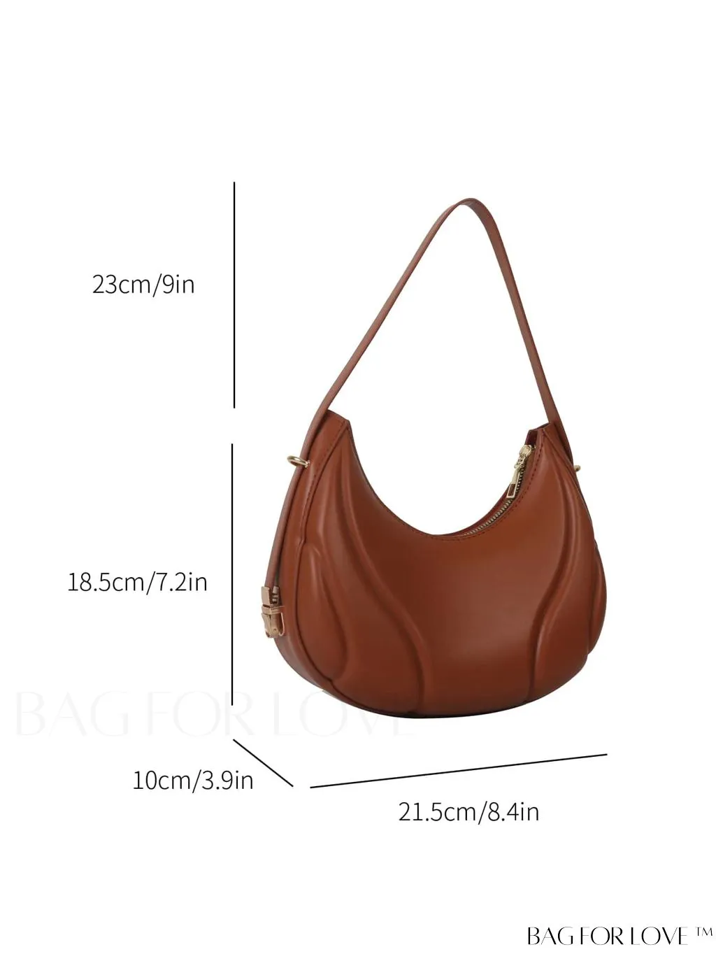 BagForLove - Trendy Small Size Shoulder Bag with Embossed Detailing and Zipper Closure