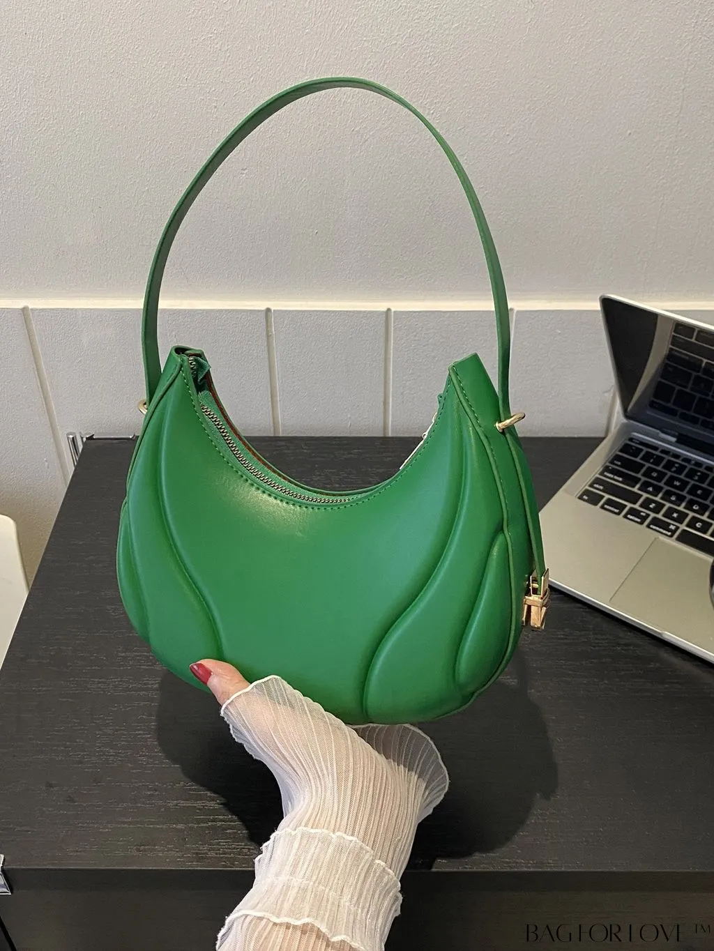 BagForLove - Trendy Small Size Shoulder Bag with Embossed Detailing and Zipper Closure