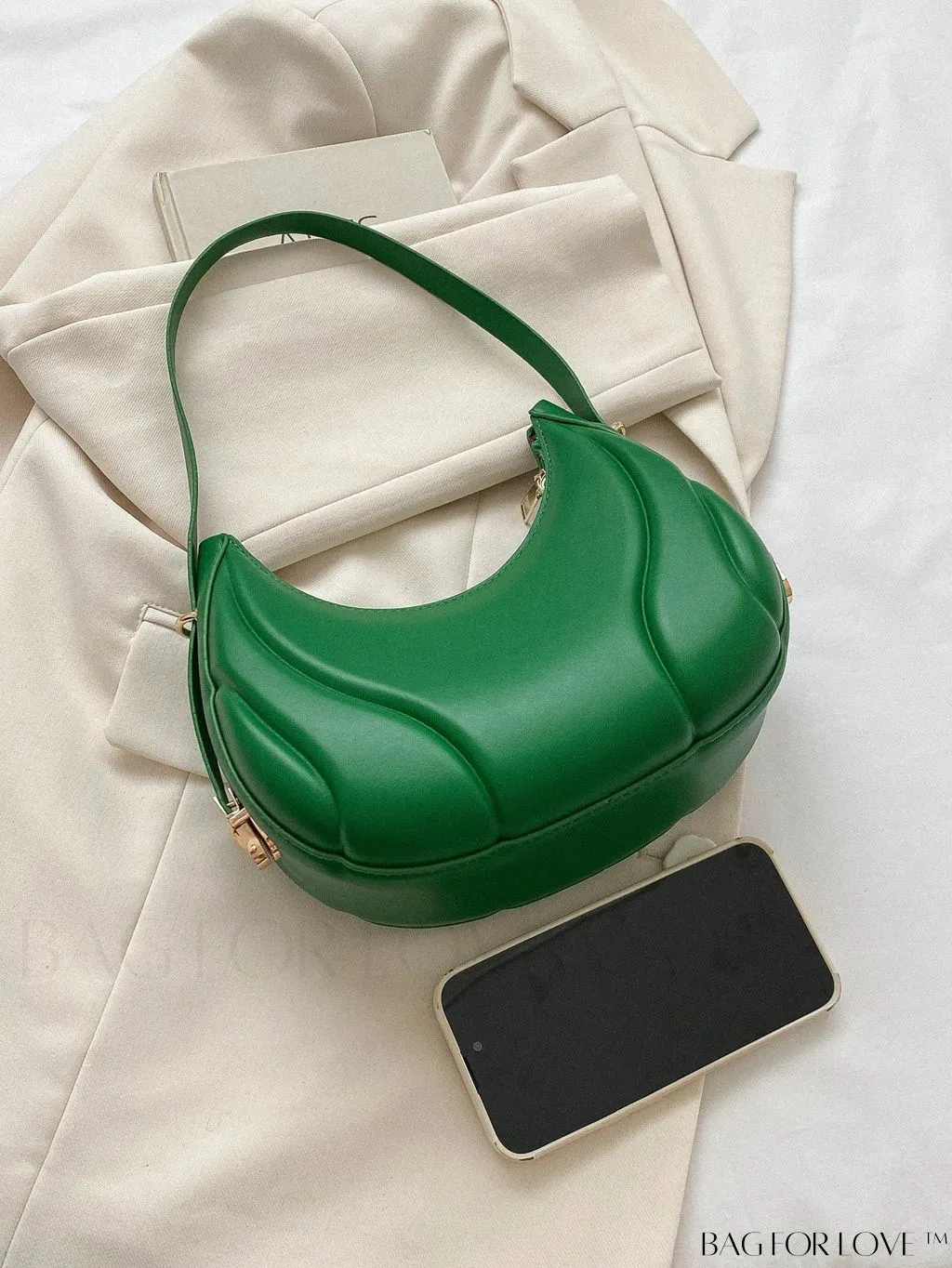BagForLove - Trendy Small Size Shoulder Bag with Embossed Detailing and Zipper Closure