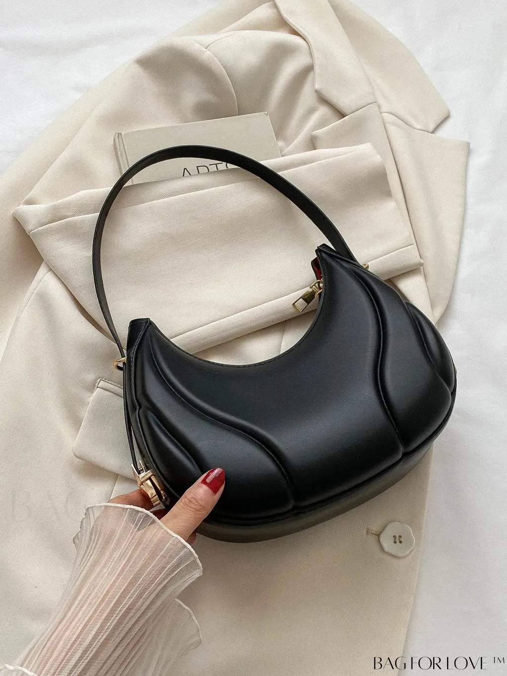 BagForLove - Trendy Small Size Shoulder Bag with Embossed Detailing and Zipper Closure