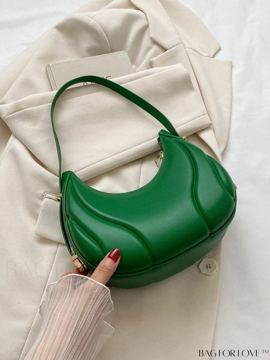 BagForLove - Trendy Small Size Shoulder Bag with Embossed Detailing and Zipper Closure