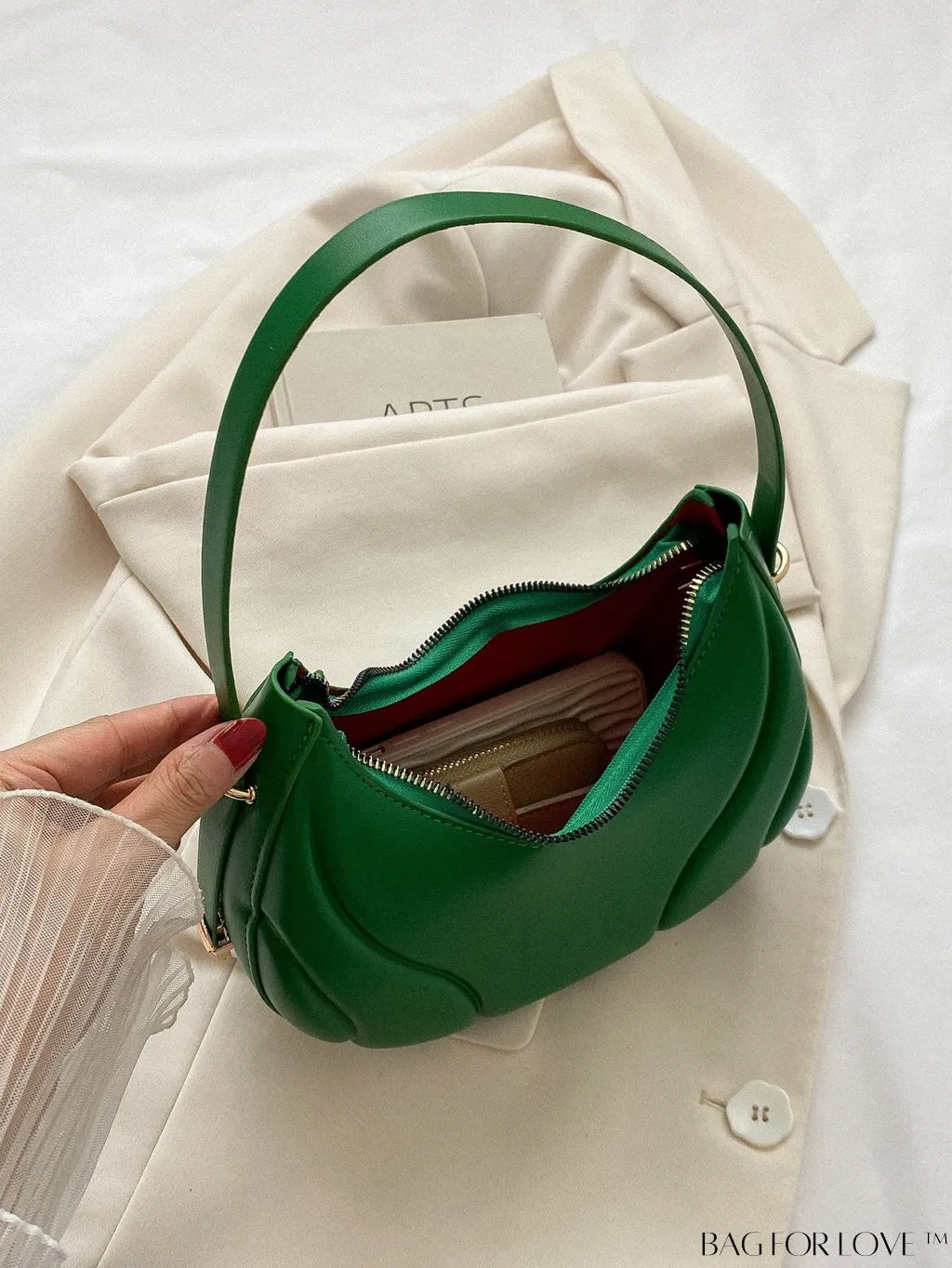 BagForLove - Trendy Small Size Shoulder Bag with Embossed Detailing and Zipper Closure
