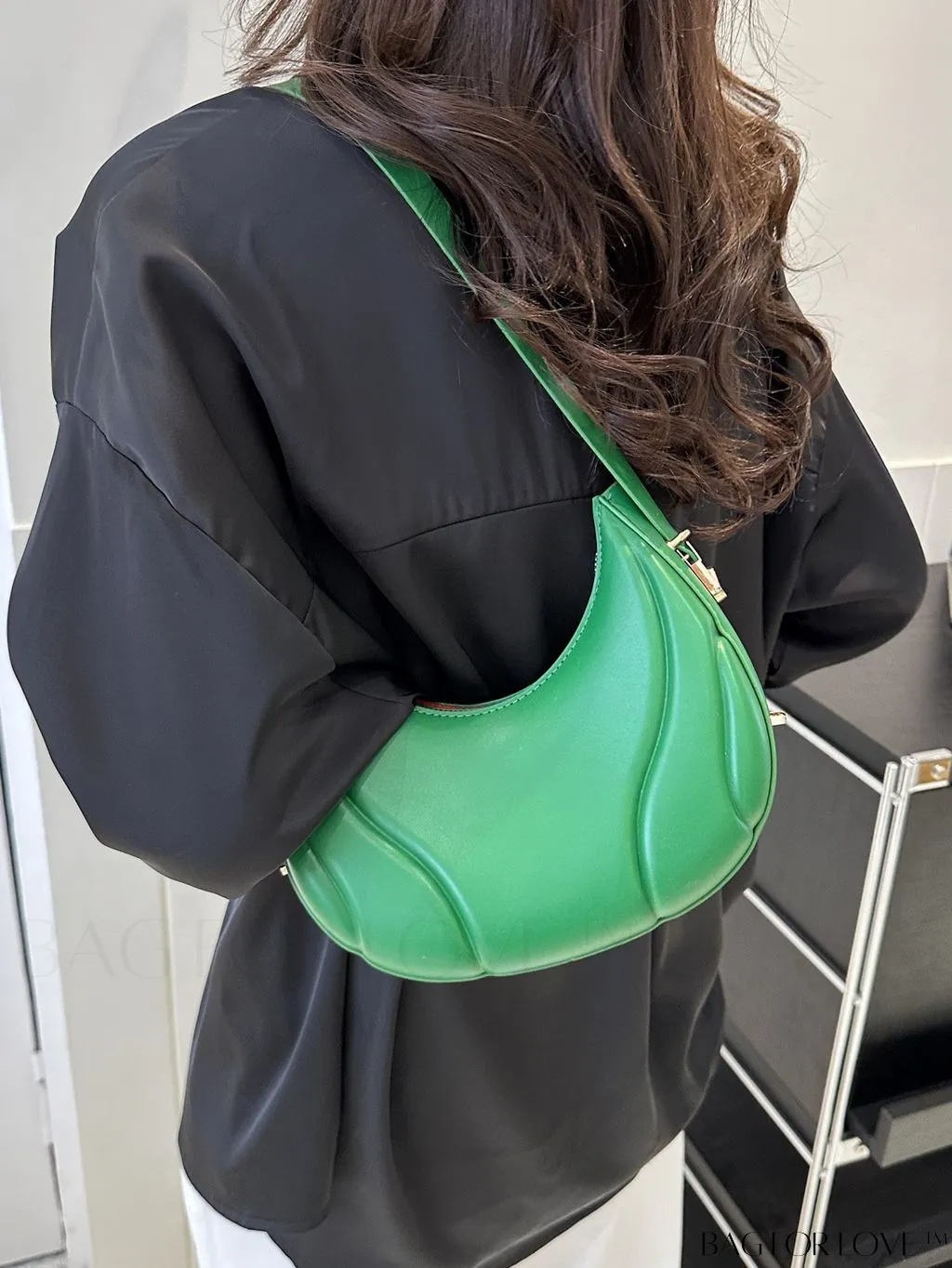 BagForLove - Trendy Small Size Shoulder Bag with Embossed Detailing and Zipper Closure