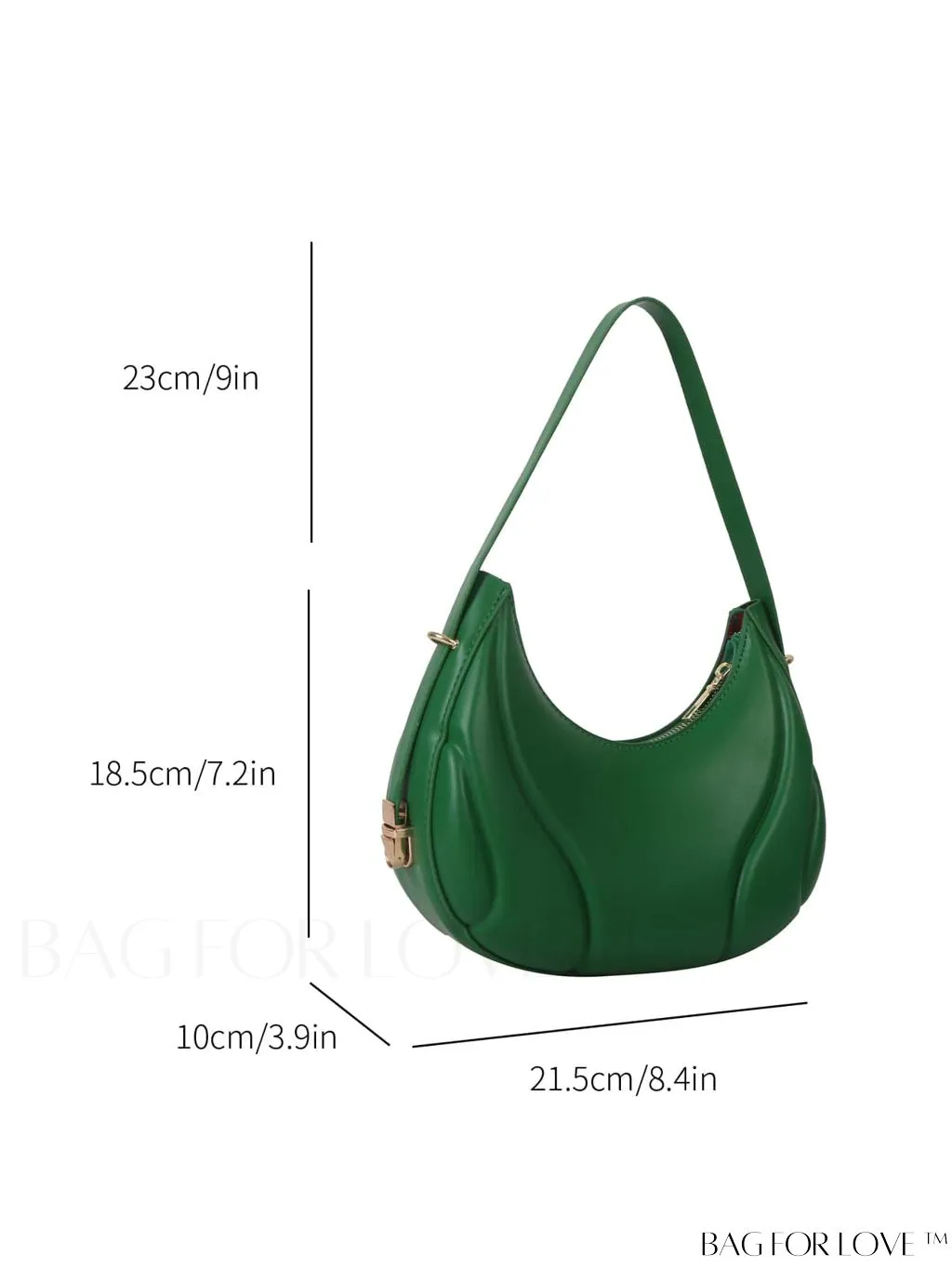 BagForLove - Trendy Small Size Shoulder Bag with Embossed Detailing and Zipper Closure