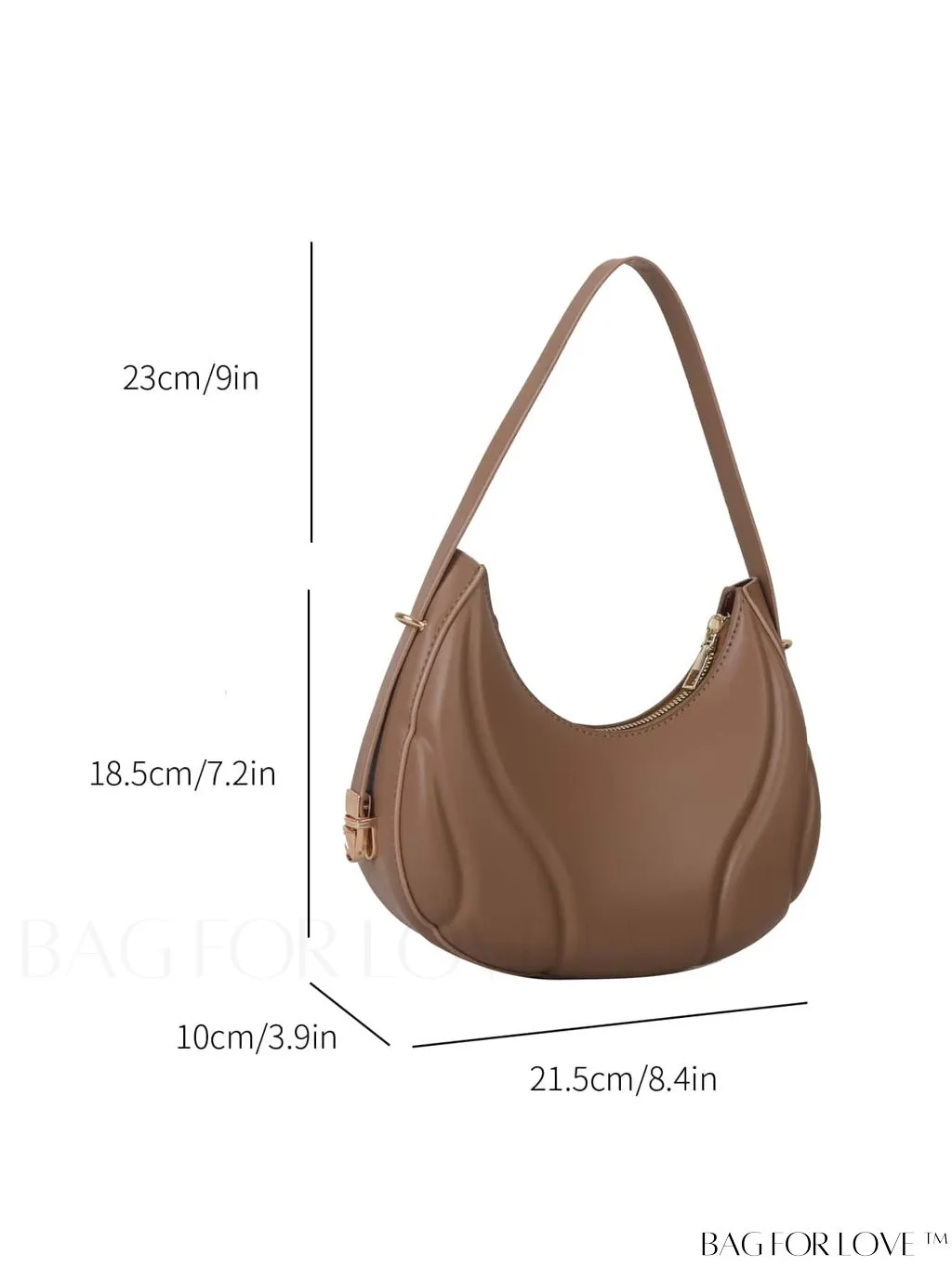 BagForLove - Trendy Small Size Shoulder Bag with Embossed Detailing and Zipper Closure