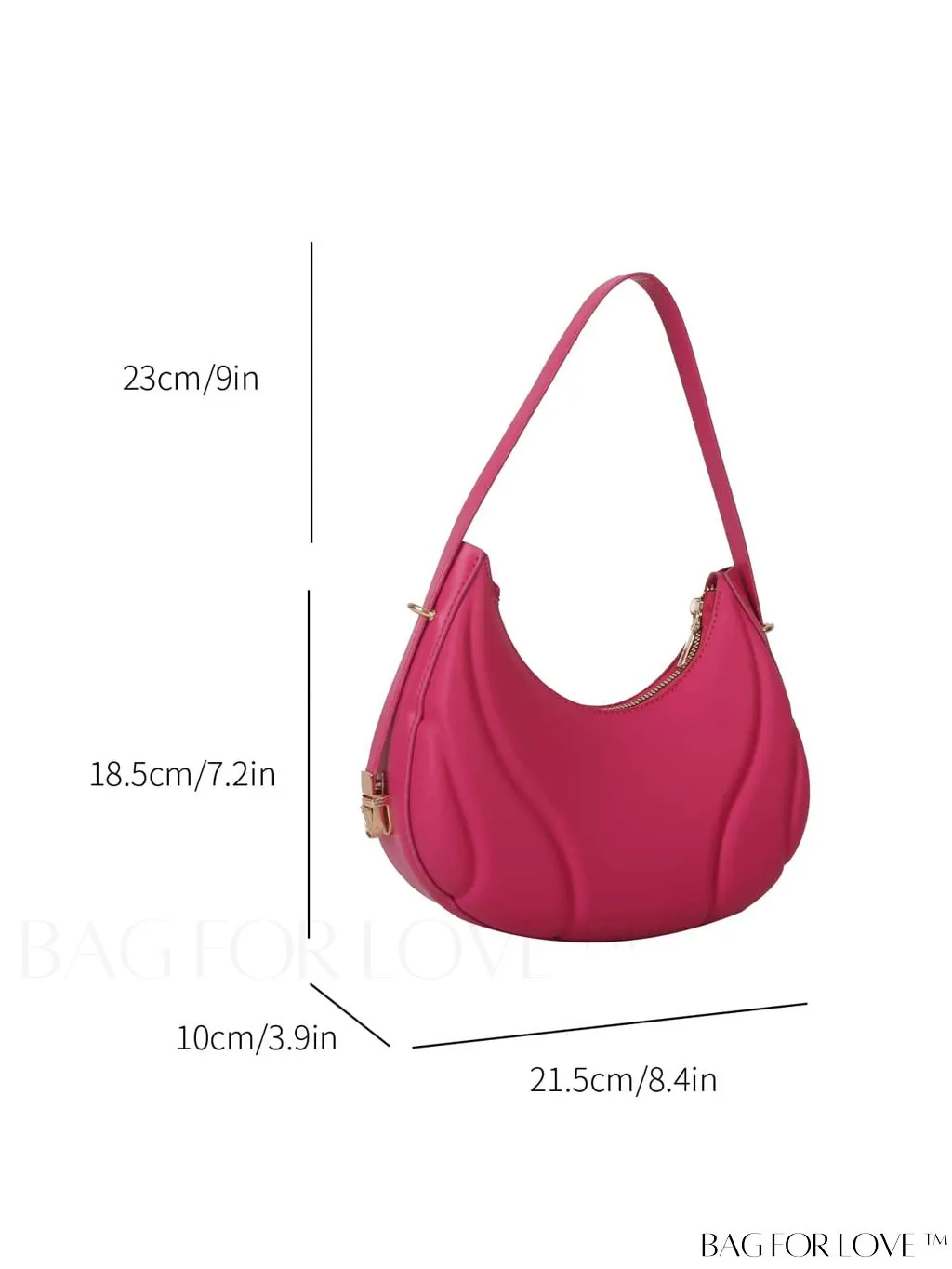 BagForLove - Trendy Small Size Shoulder Bag with Embossed Detailing and Zipper Closure