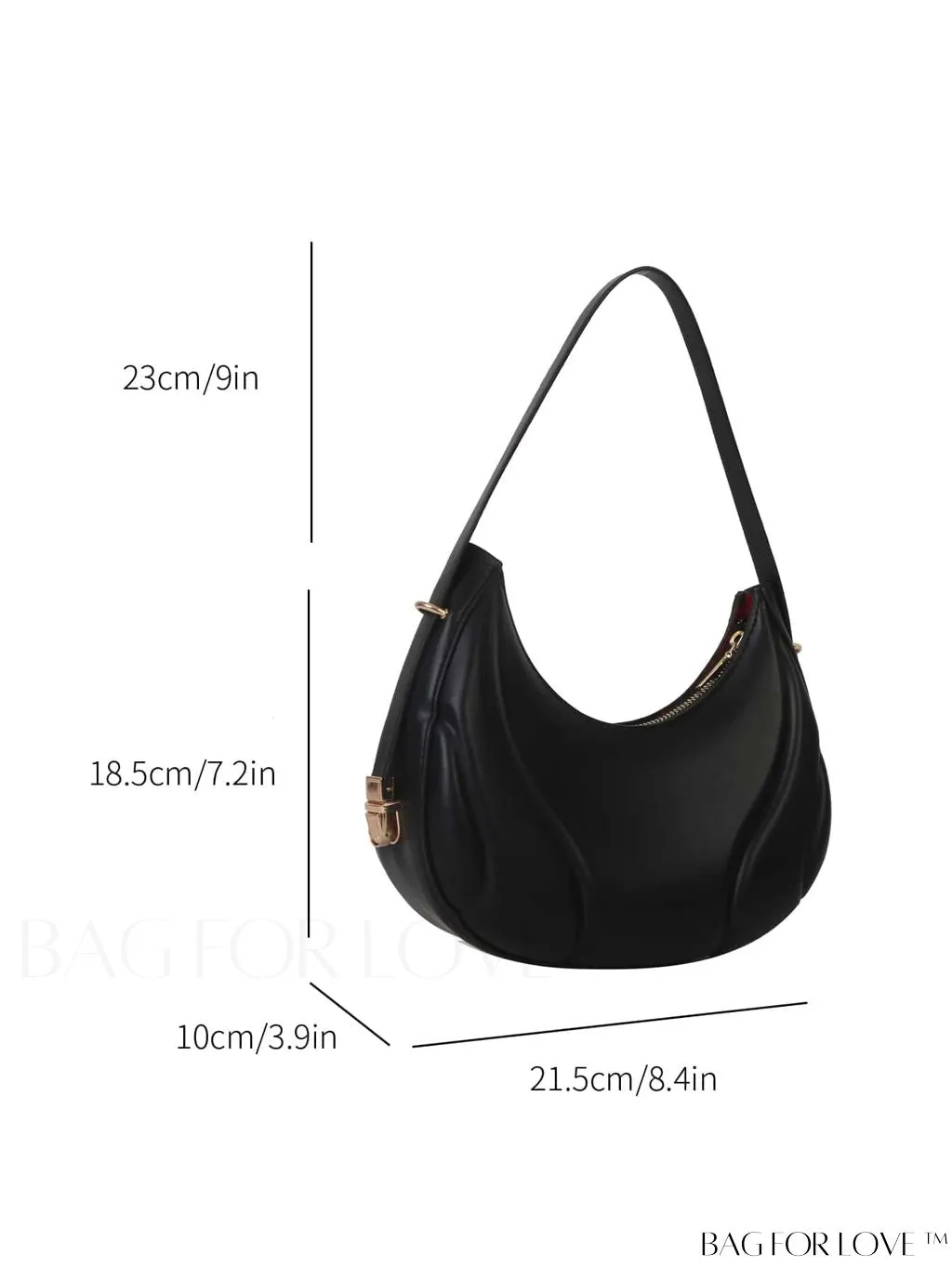 BagForLove - Trendy Small Size Shoulder Bag with Embossed Detailing and Zipper Closure