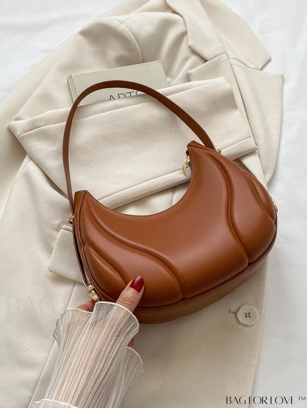 BagForLove - Trendy Small Size Shoulder Bag with Embossed Detailing and Zipper Closure