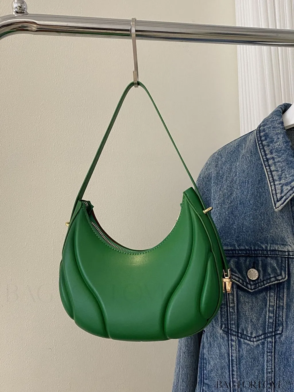 BagForLove - Trendy Small Size Shoulder Bag with Embossed Detailing and Zipper Closure