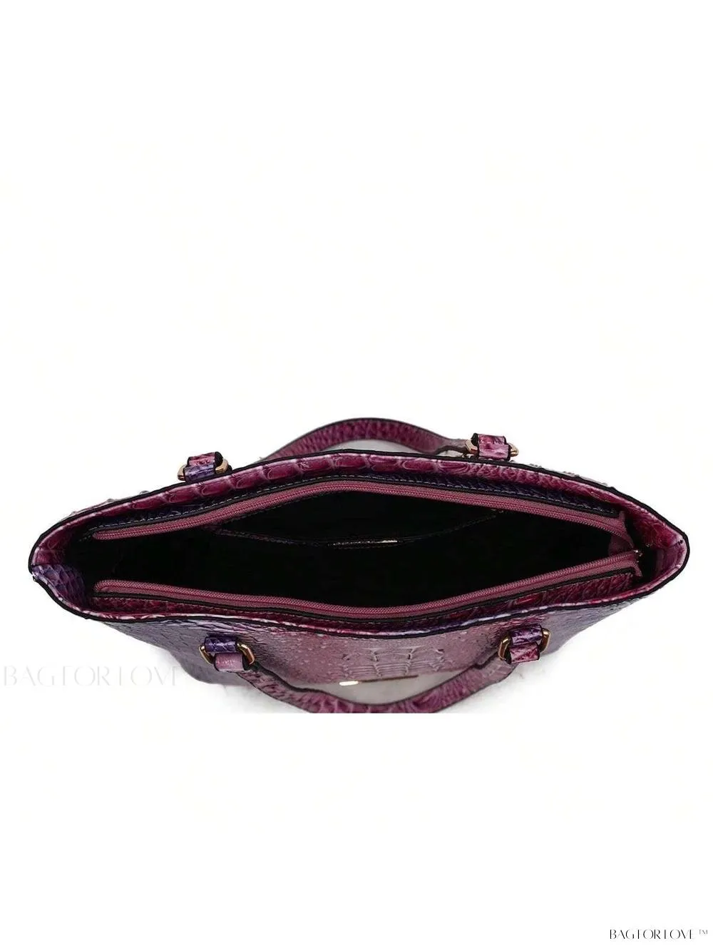 BagForLove - Women's Elegant Faux Crocodile Embossed Leather Purse and Wristlet