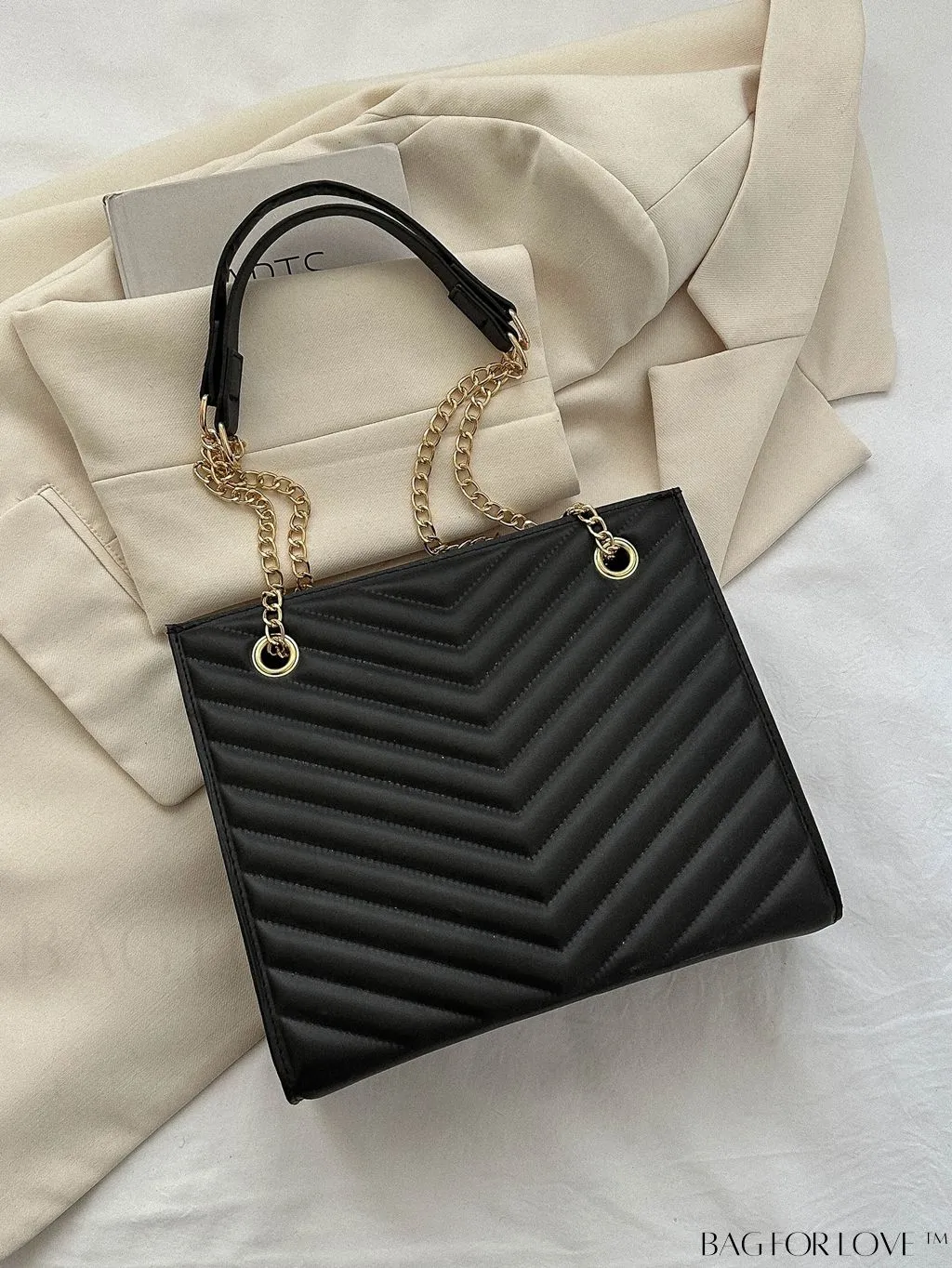 BagForLove - Womens Embossed Chain Crossbody Shoulder Bag