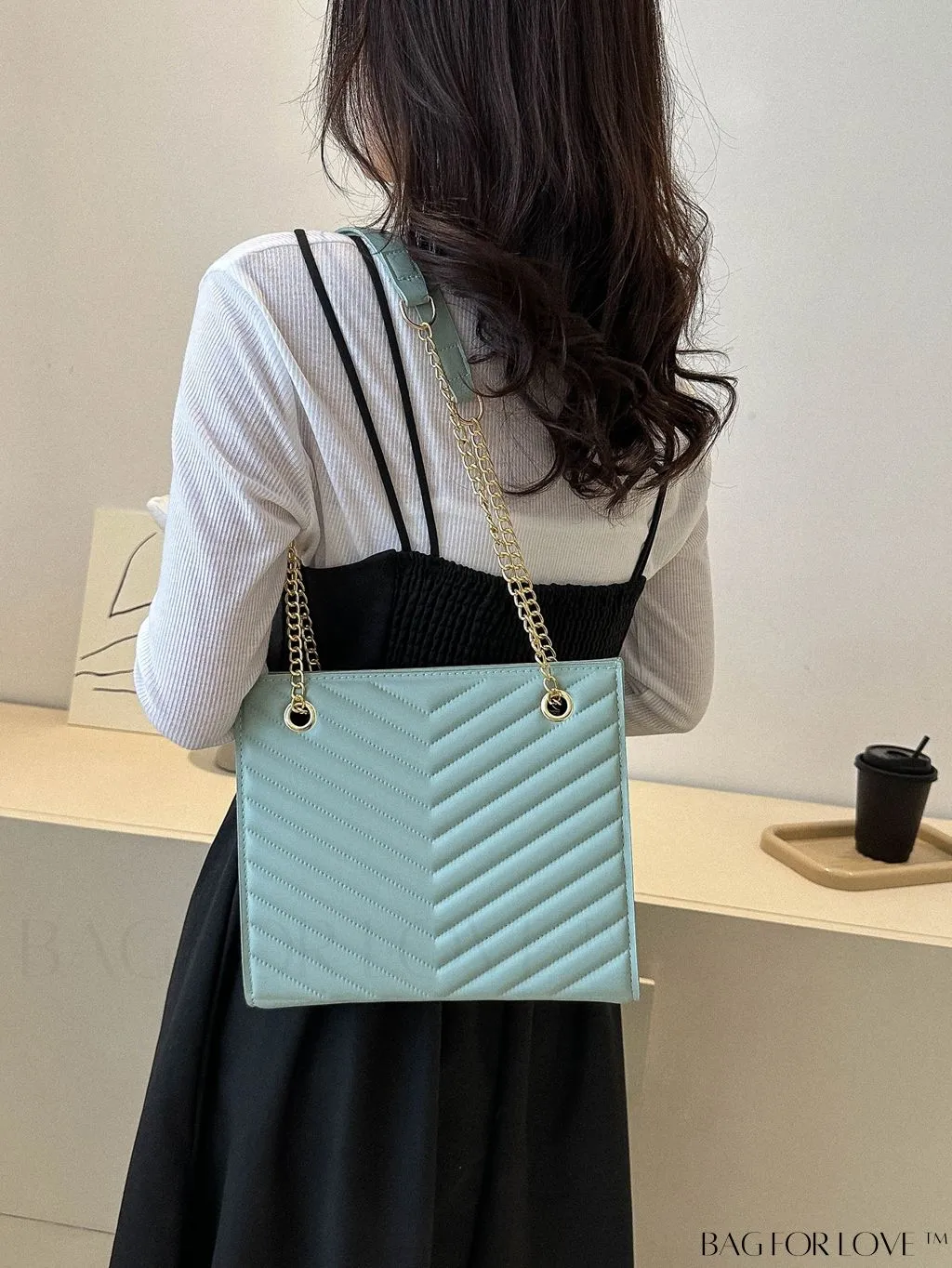 BagForLove - Womens Embossed Chain Crossbody Shoulder Bag