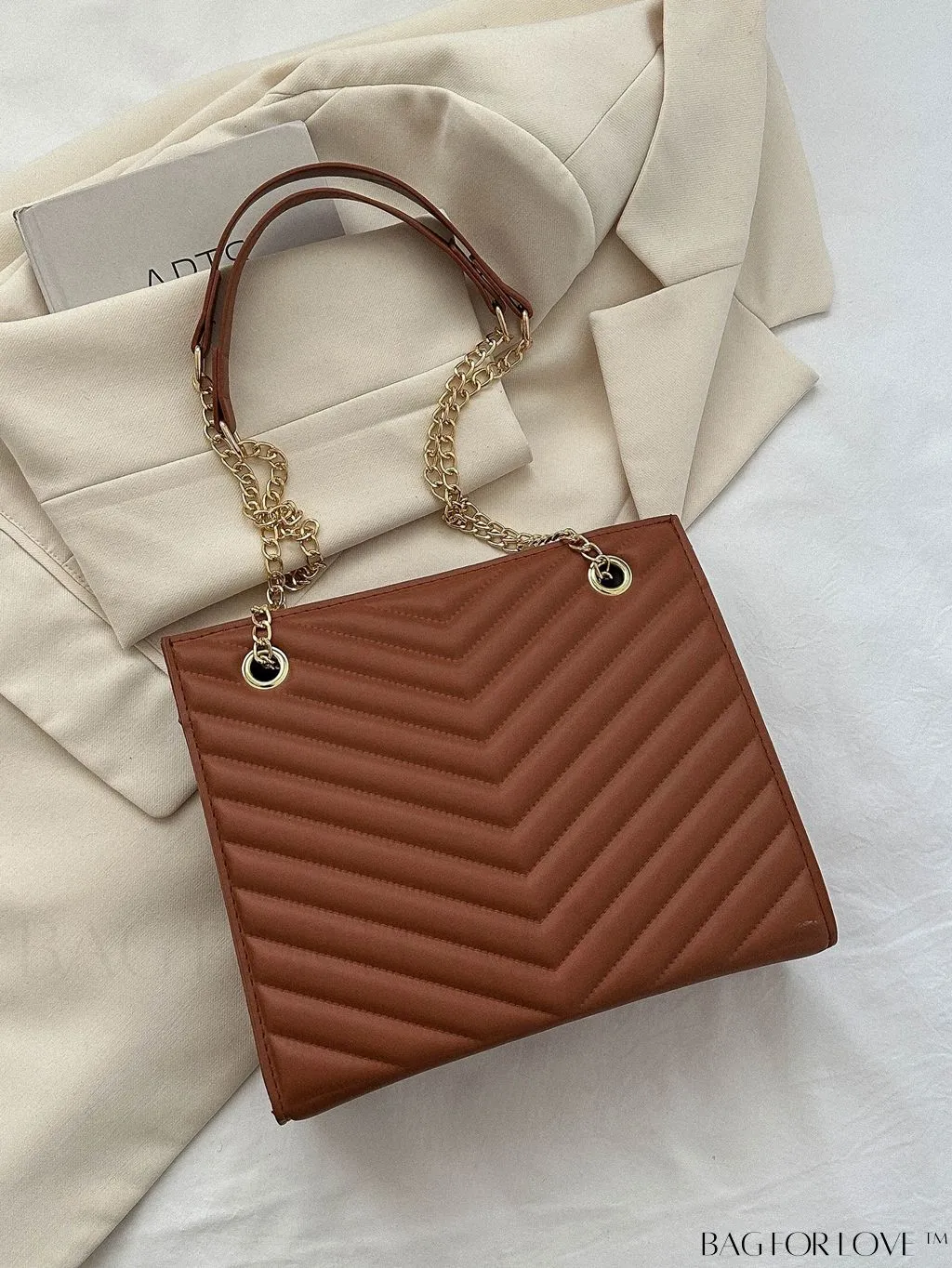 BagForLove - Womens Embossed Chain Crossbody Shoulder Bag
