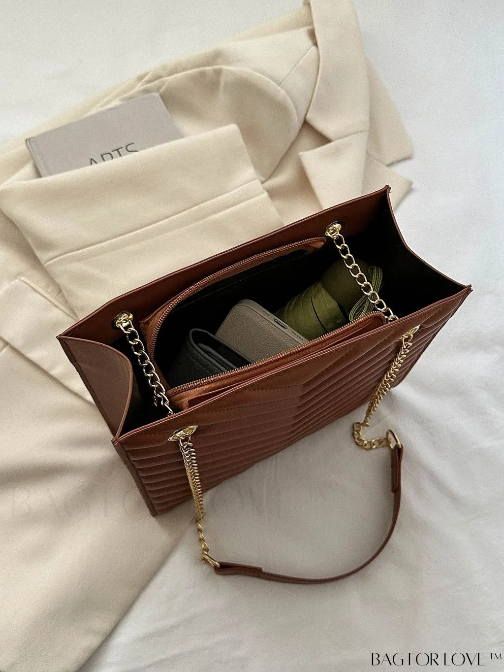 BagForLove - Womens Embossed Chain Crossbody Shoulder Bag