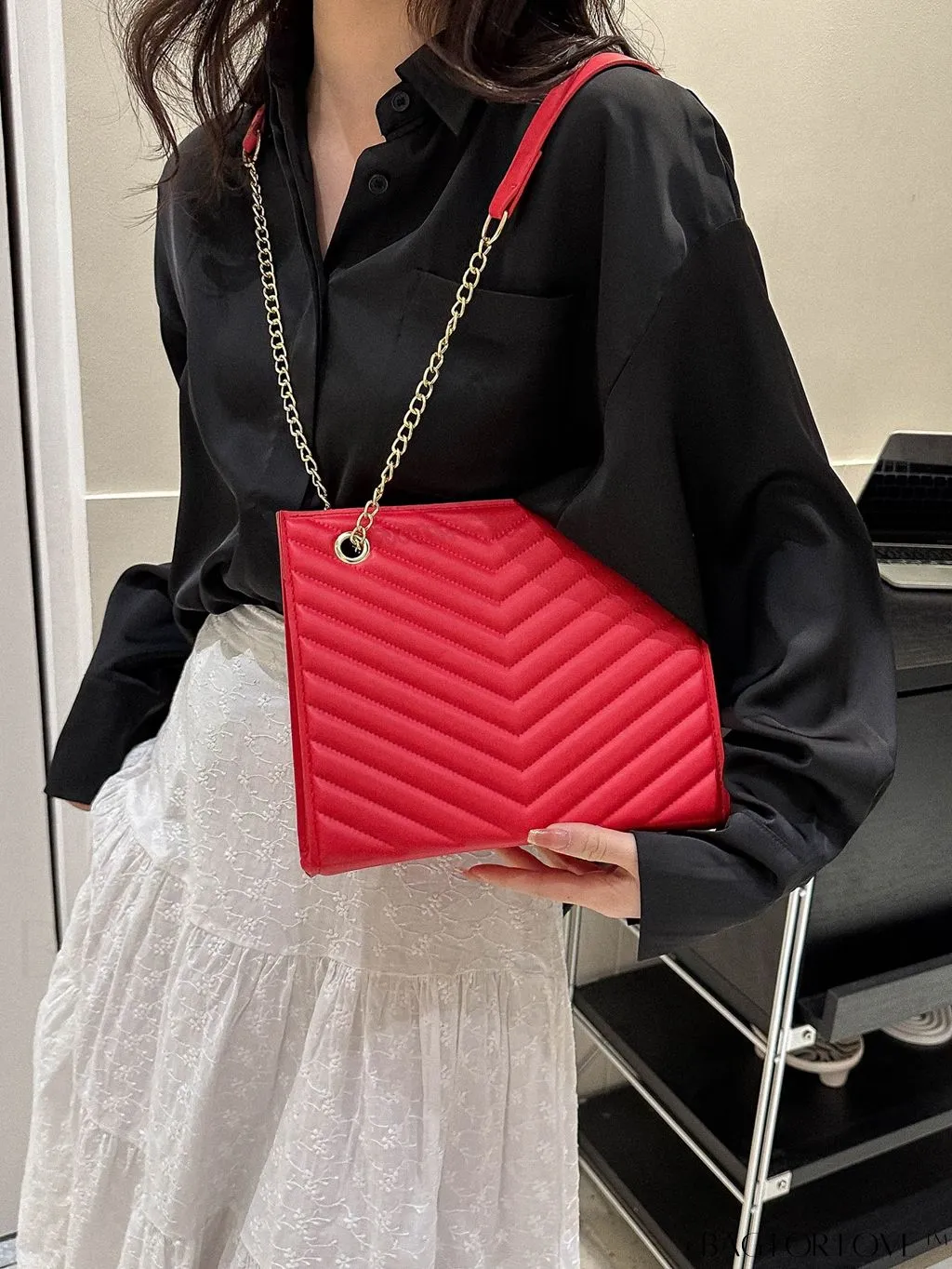 BagForLove - Womens Embossed Chain Crossbody Shoulder Bag
