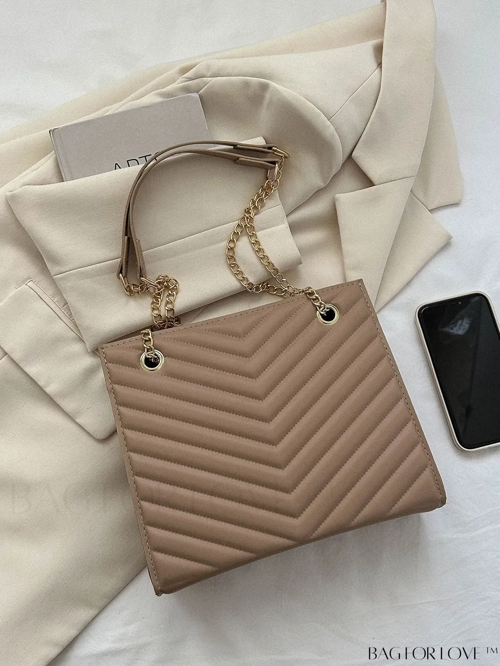 BagForLove - Womens Embossed Chain Crossbody Shoulder Bag