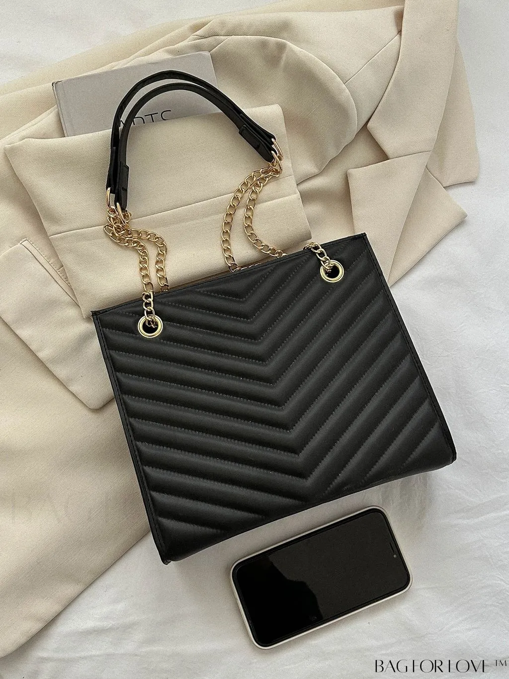 BagForLove - Womens Embossed Chain Crossbody Shoulder Bag