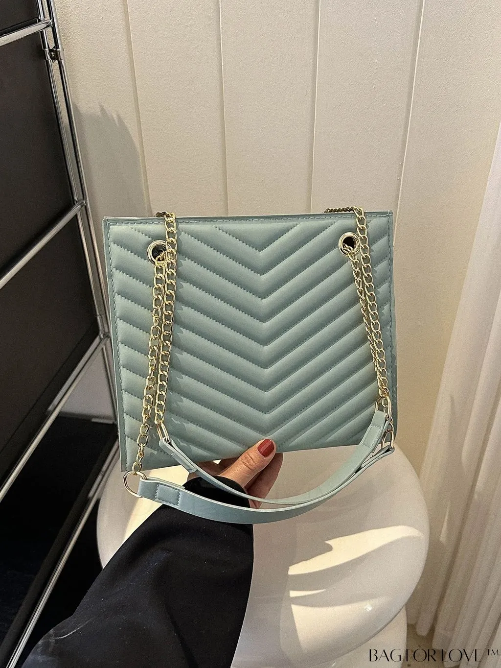 BagForLove - Womens Embossed Chain Crossbody Shoulder Bag