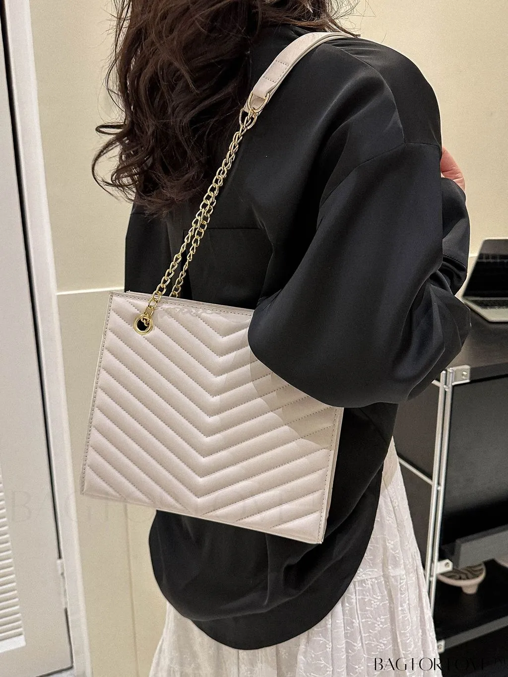 BagForLove - Womens Embossed Chain Crossbody Shoulder Bag