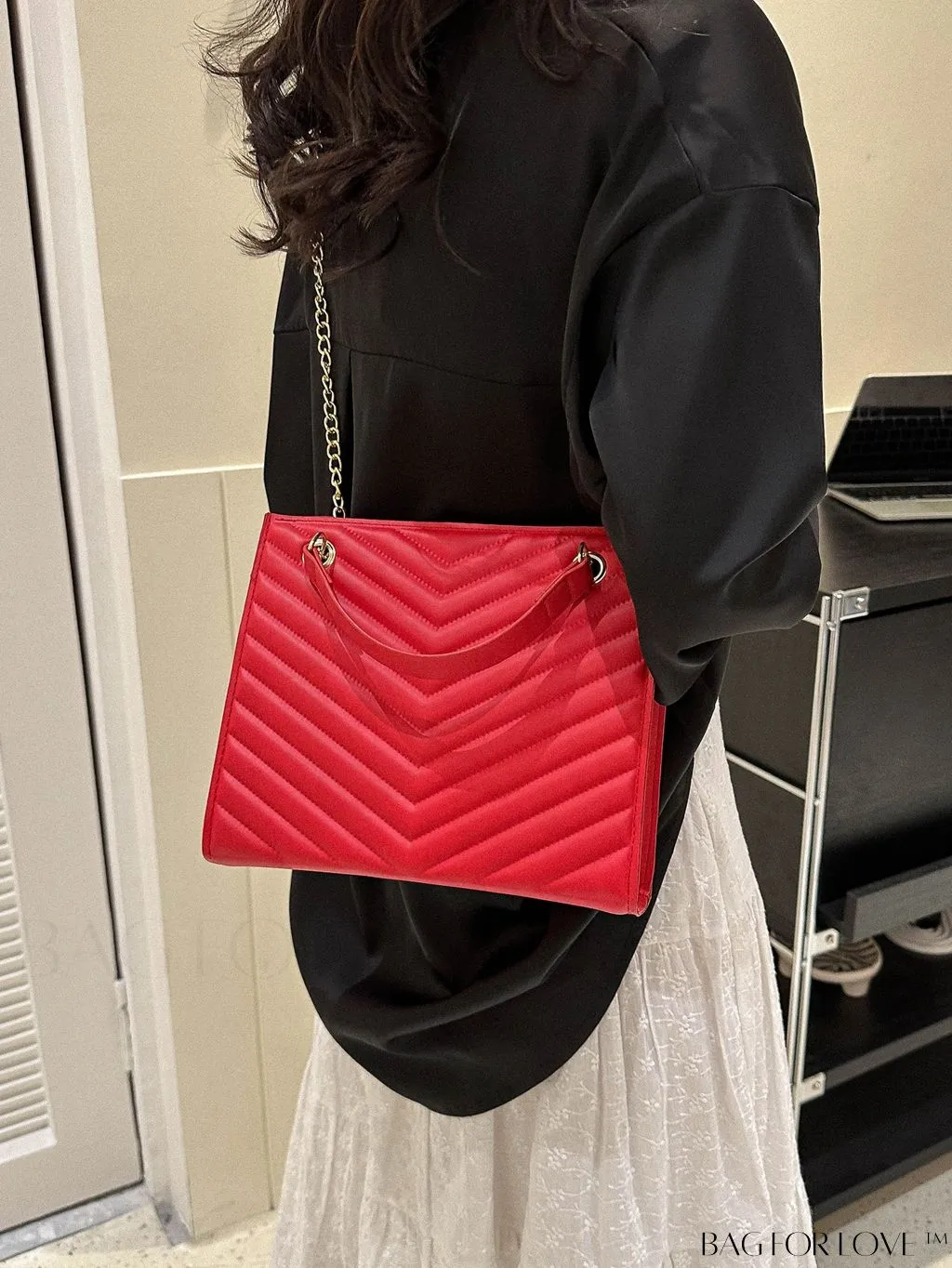BagForLove - Womens Embossed Chain Crossbody Shoulder Bag