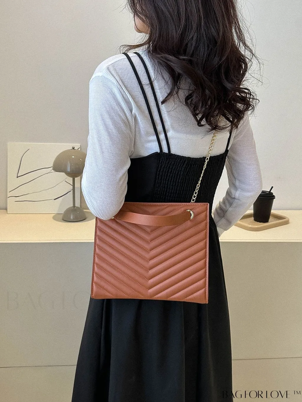 BagForLove - Womens Embossed Chain Crossbody Shoulder Bag