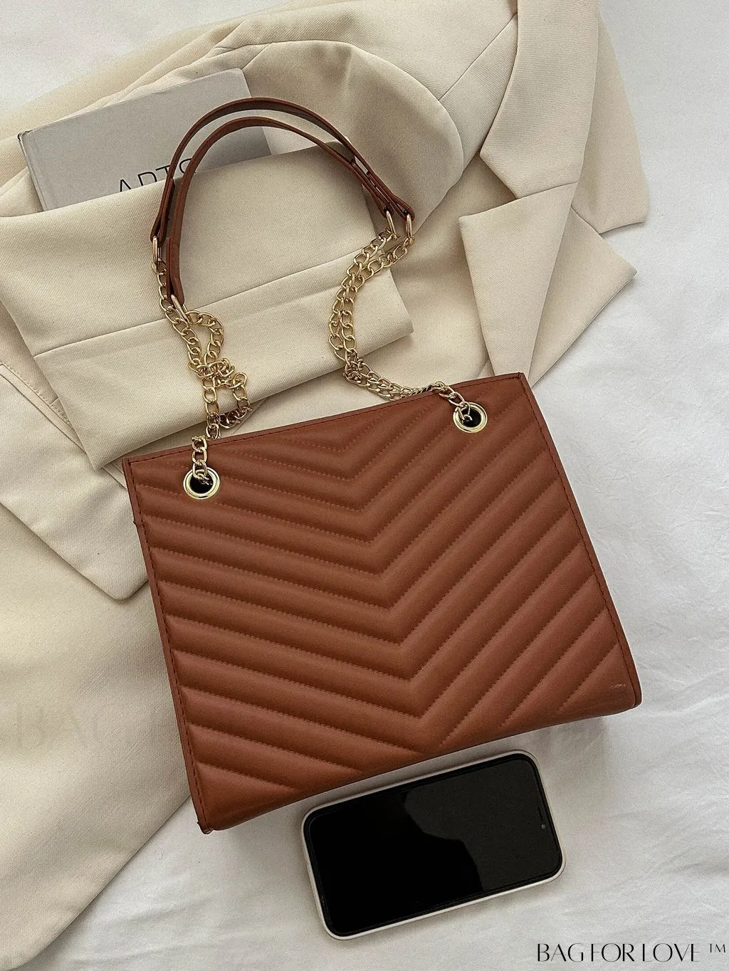 BagForLove - Womens Embossed Chain Crossbody Shoulder Bag
