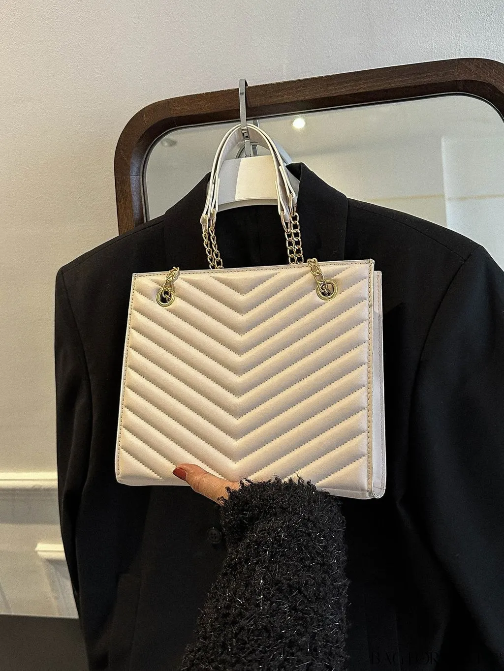 BagForLove - Womens Embossed Chain Strap Shoulder & Crossbody Bag