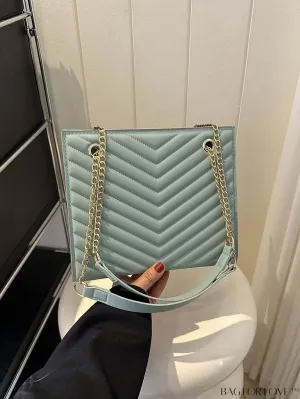 BagForLove - Womens Embossed Chain Strap Shoulder & Crossbody Bag