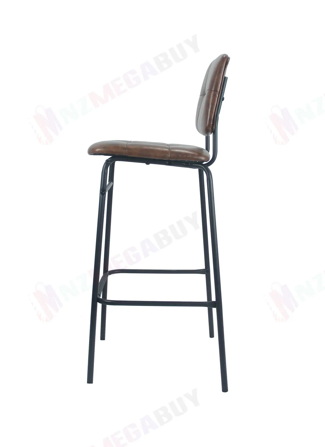 Bar Stools PU Kitchen Cafe Bar Stool Chair Iron Leg Brown* 2 & 4 Pieces