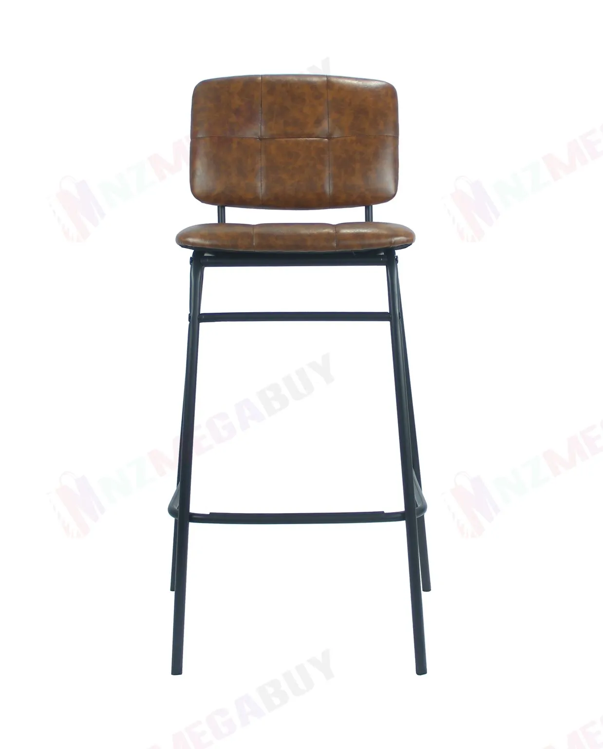 Bar Stools PU Kitchen Cafe Bar Stool Chair Iron Leg Brown* 2 & 4 Pieces
