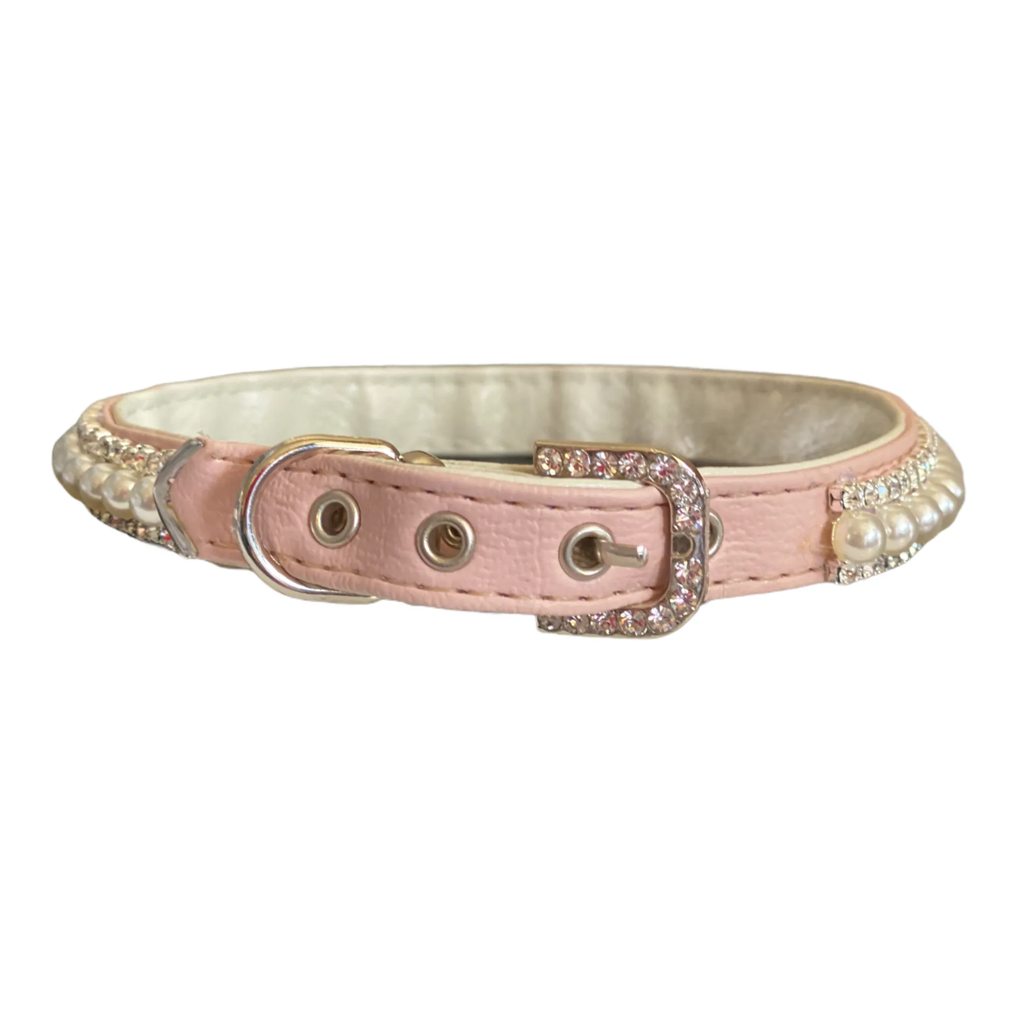 Bark Fifth Avenue - Pretty in Pink Pearl and Rhinestone Collar