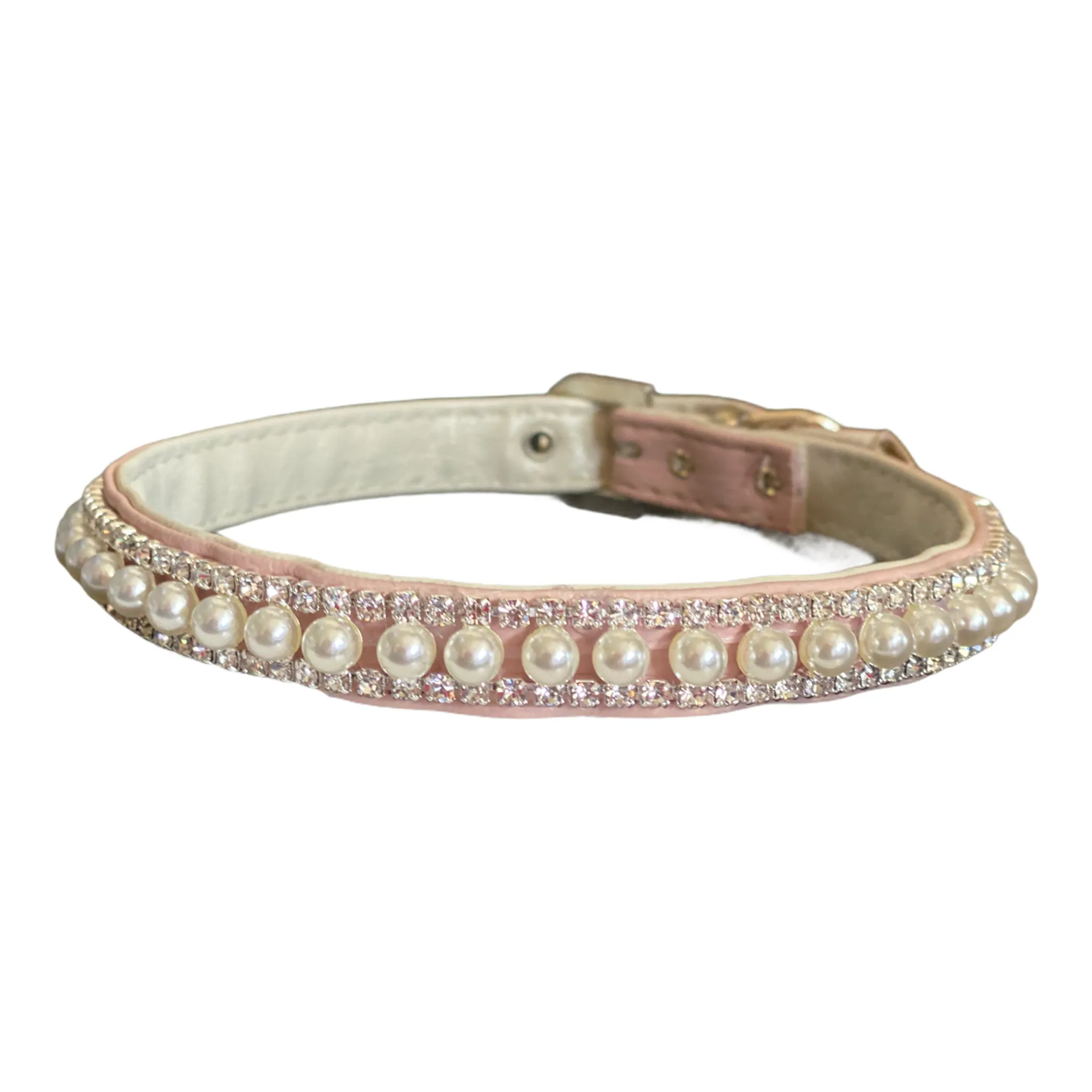 Bark Fifth Avenue - Pretty in Pink Pearl and Rhinestone Collar