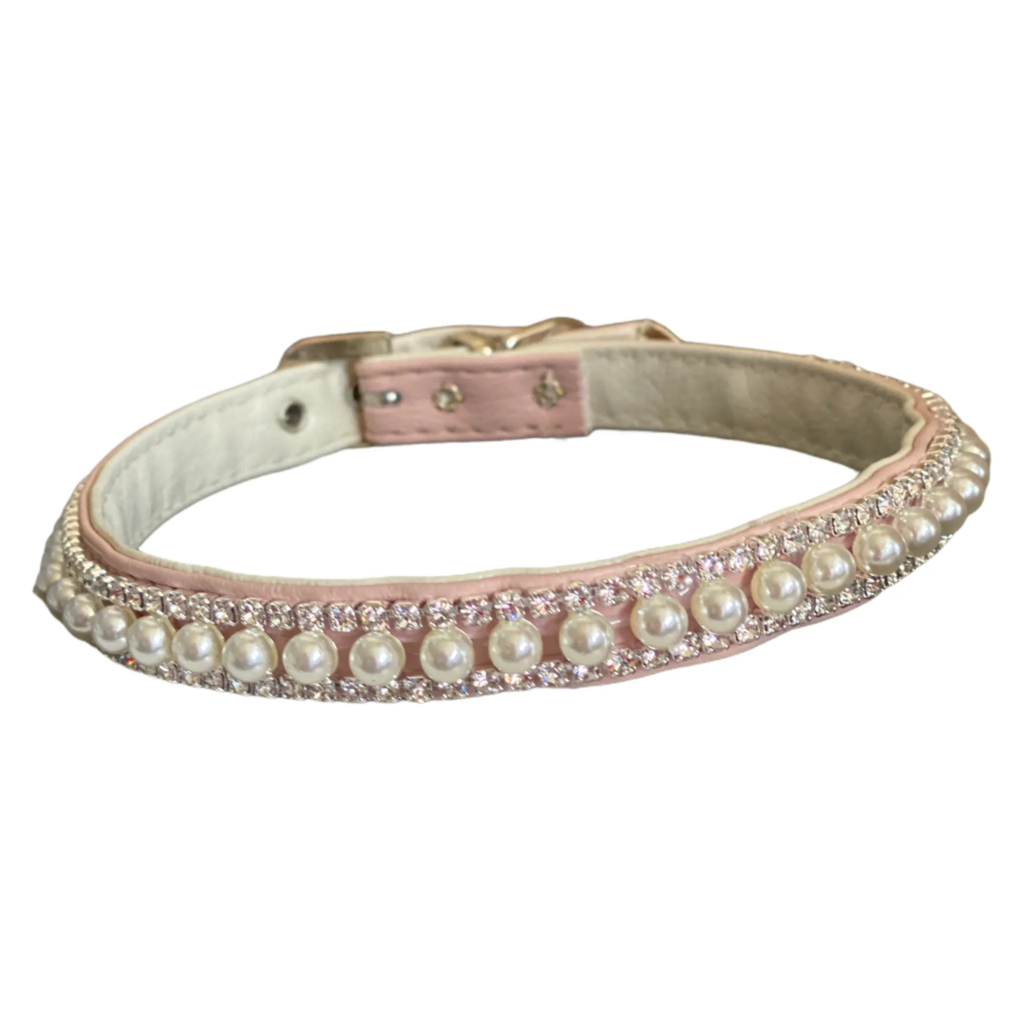 Bark Fifth Avenue - Pretty in Pink Pearl and Rhinestone Collar