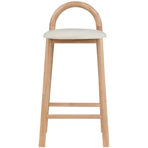 Bartolomea 27" Counter Bar Stool Latitude Run® Frame Color: Natural, Seat Color: Soft Cream Faux Leather