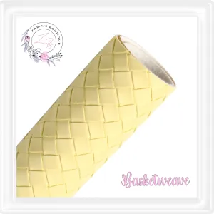 ⋅ Basketweave - Lemon ⋅ Textured Vegan Faux Leather ⋅