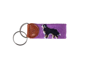 Bernese Mountain Dog Needlepoint Keychain