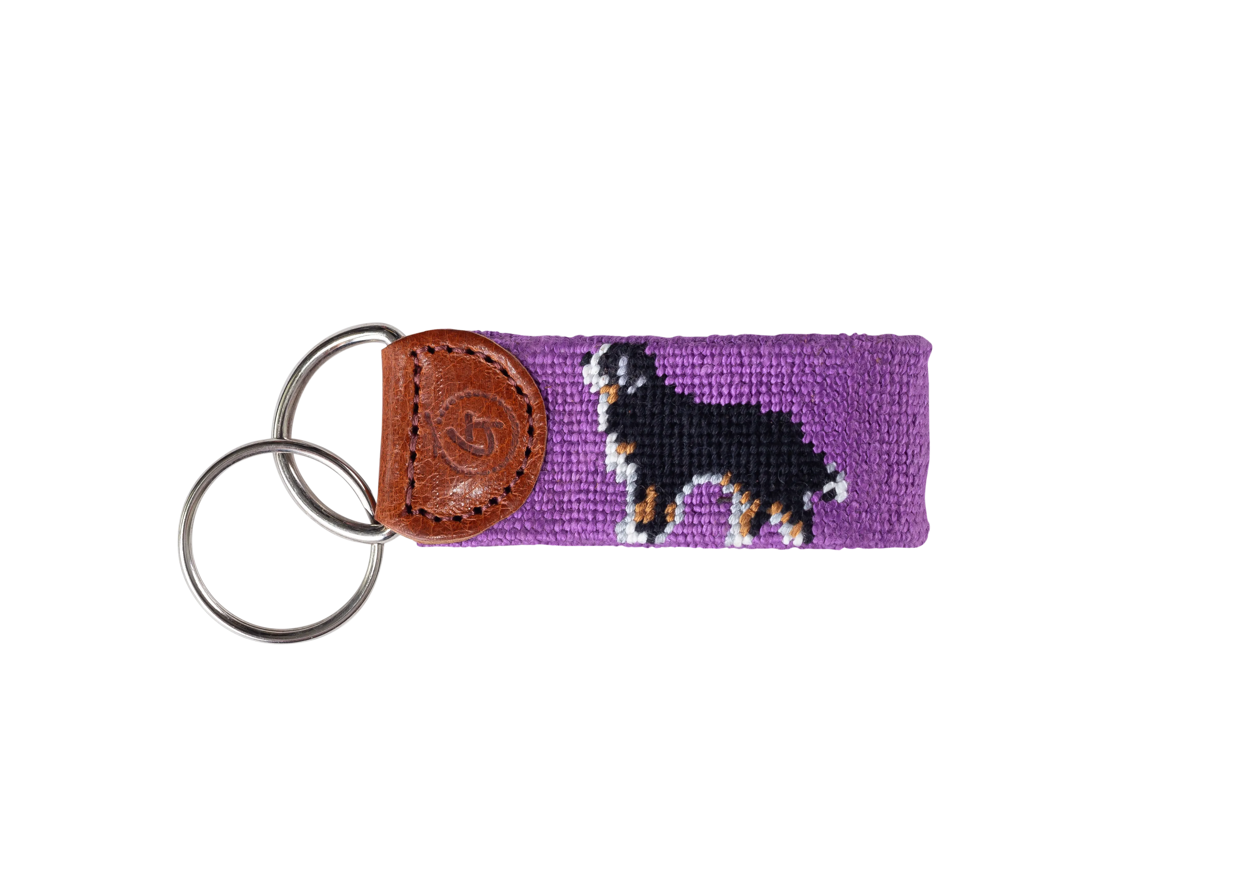 Bernese Mountain Dog Needlepoint Keychain